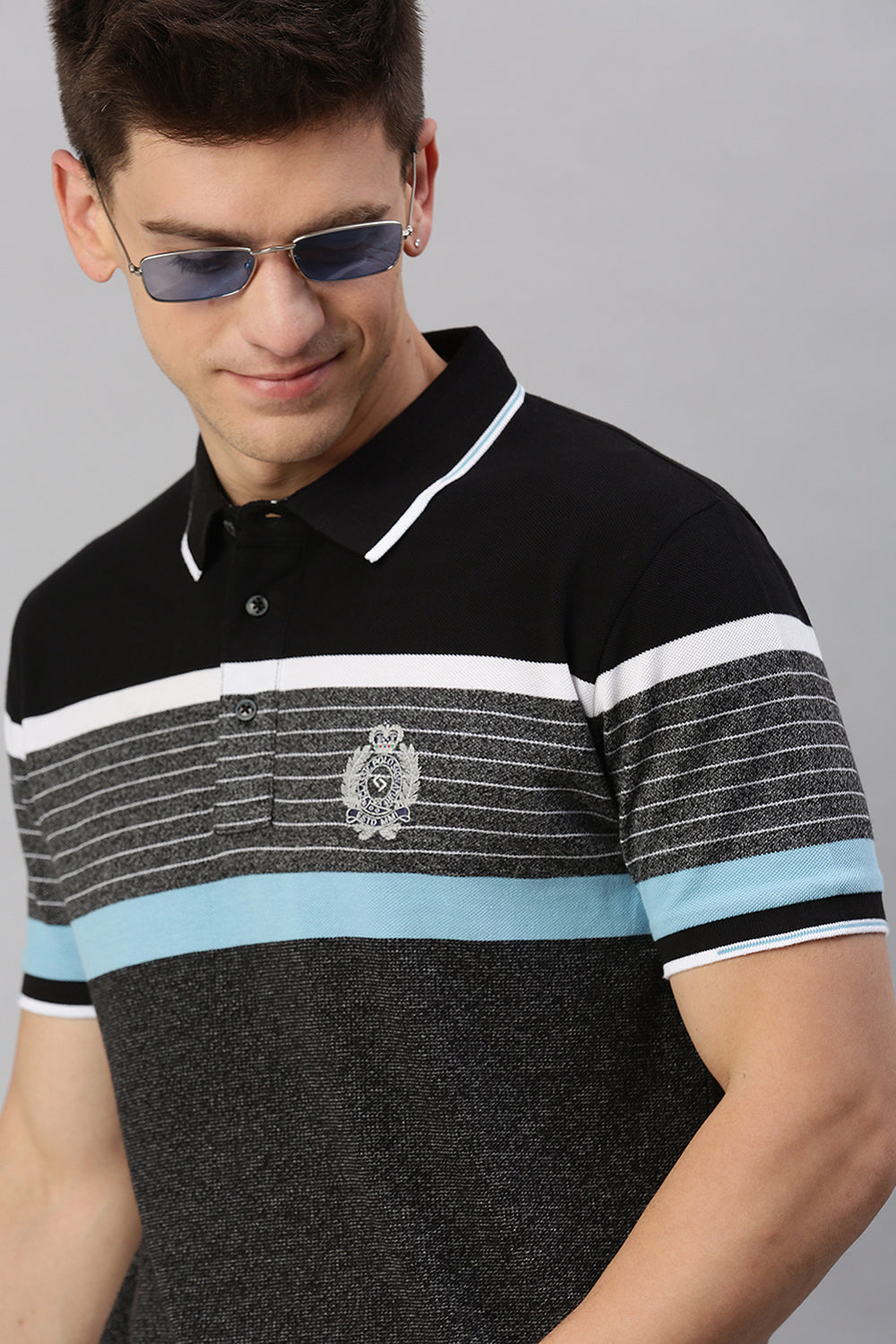 Classic Polo Men's Cotton Half Sleeve Striped Slim Fit Polo Neck Multicolor T-Shirt | Vta - 230 B