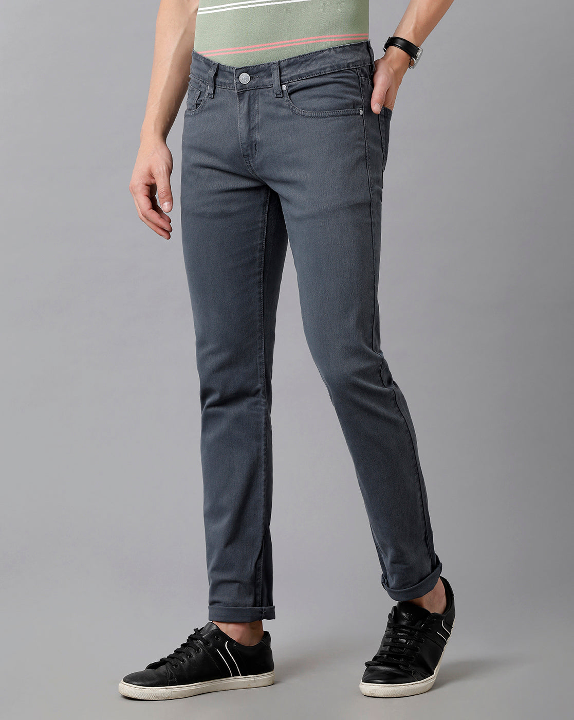 Classic Polo Men's Cotton Solid Slim Fit Blue Color Denim | Cpodn2-01 C