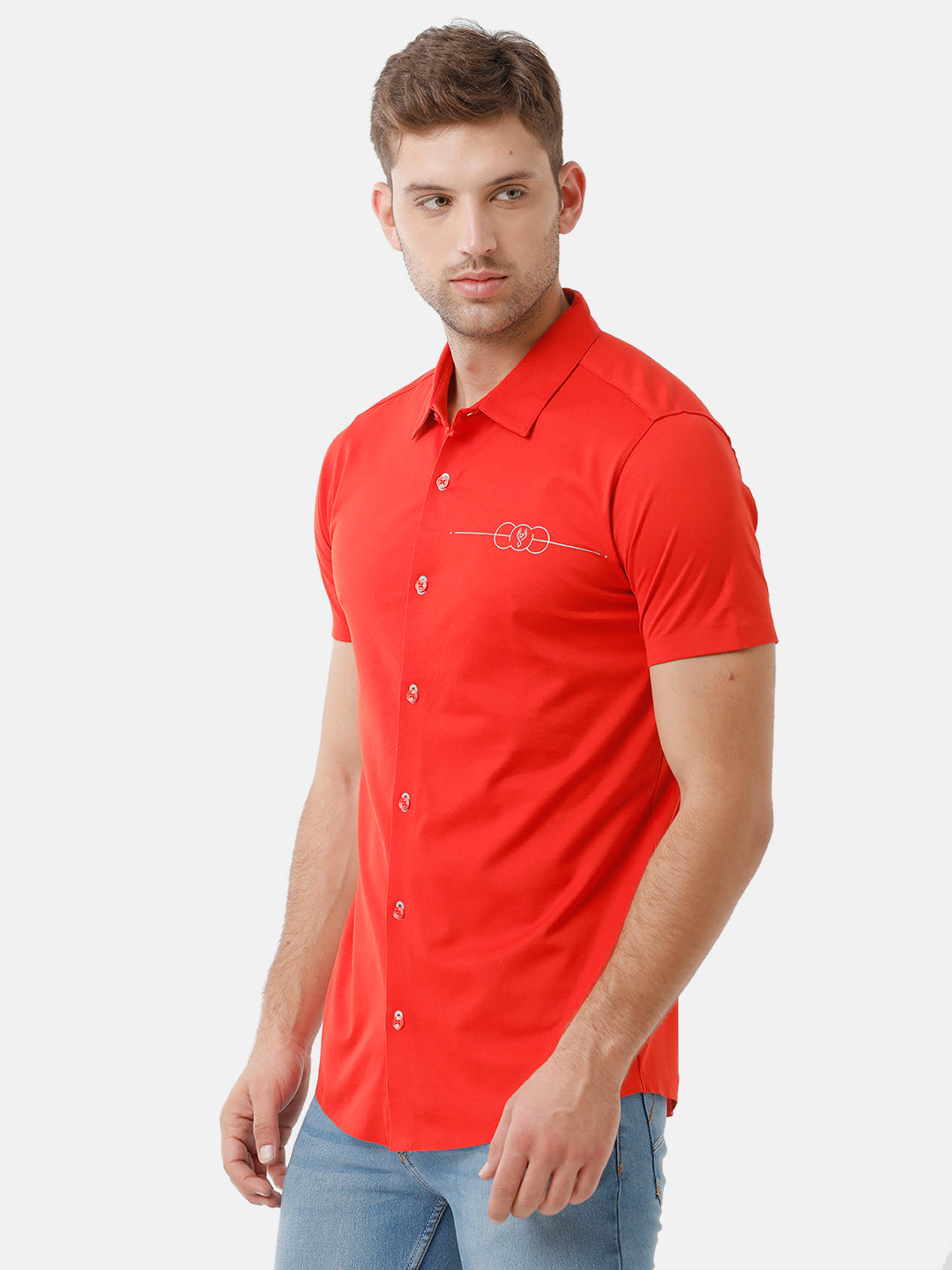 Classic Polo Mens Cotton Half Sleeve Solid Slim Fit Polo Neck Red Color T-Shirt | Unico 07 B