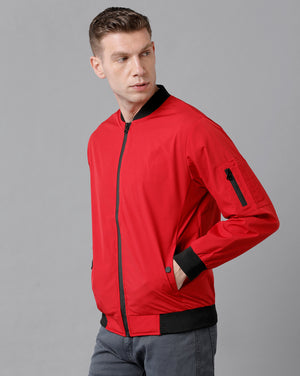 Permanent Style Polo Coat 2019 Round Neck Red Colour Bomber Jacket