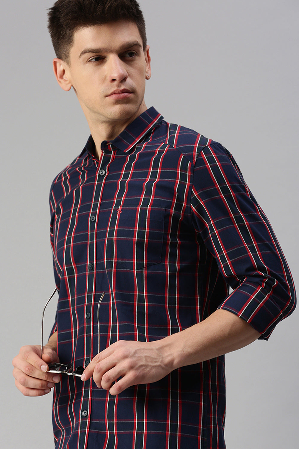 CP BRO Men's Cotton Full Sleeve Checked Slim Fit Collar Neck Multicolor Woven Shirt | Sbo1-50 A