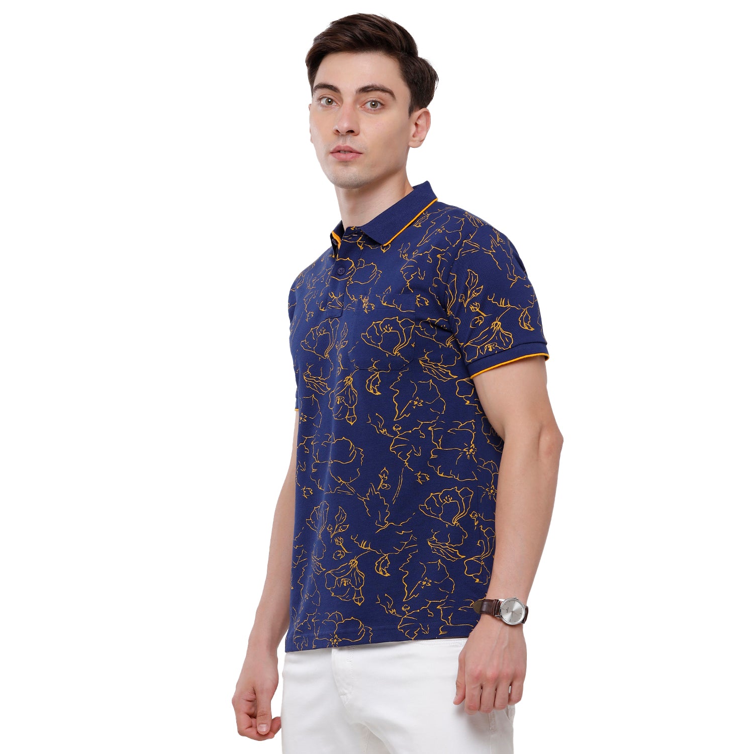 Classic Polo Mens Printed Half Sleeve Slim Fit T-Shirt (BEAU - 136 A SF P) T-shirt Classic Polo 