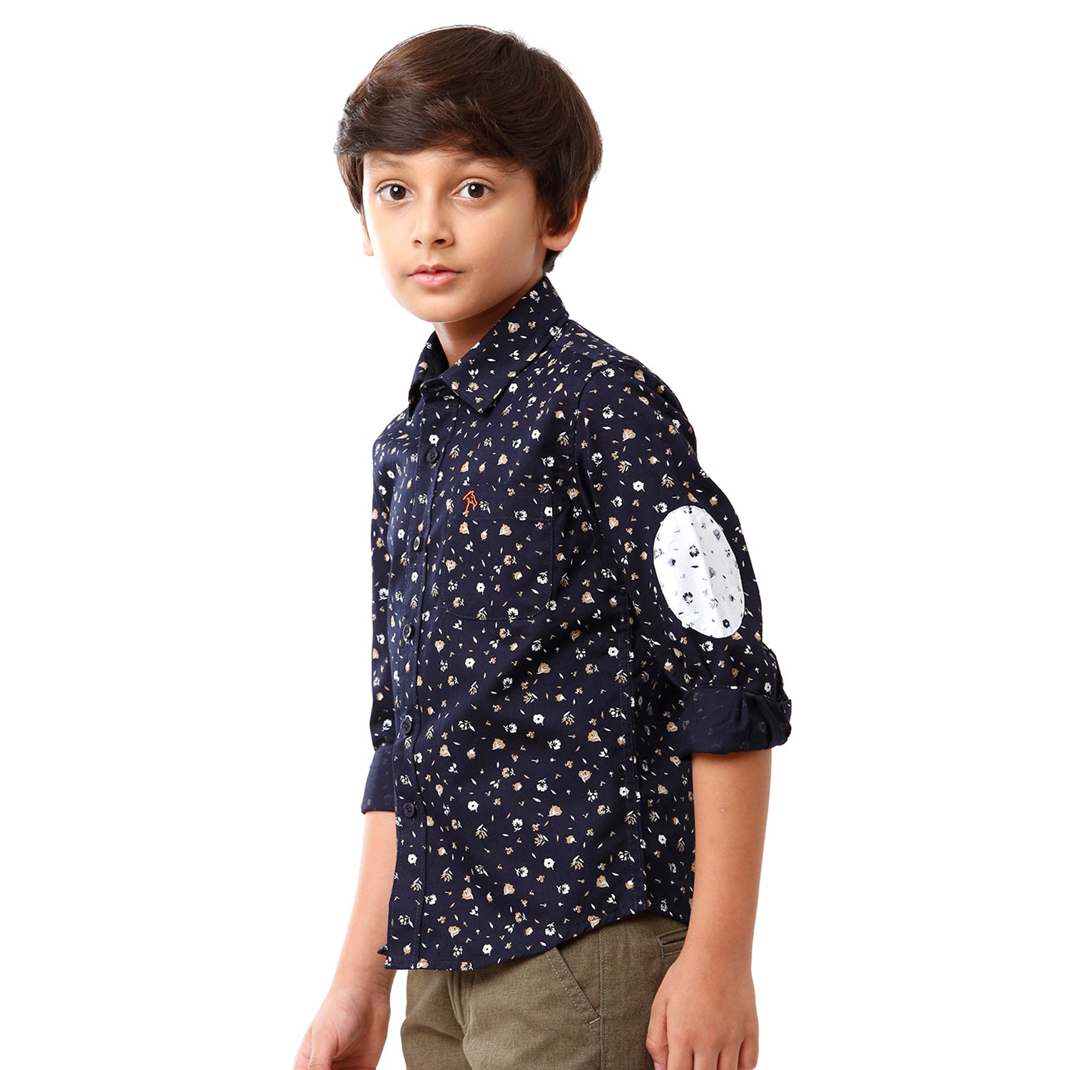 Classic Polo Bro Boys Printed Full Sleeve Slim Fit Navy Blue Color Shirt - BBSH S2 06 C Shirts Classic Polo 