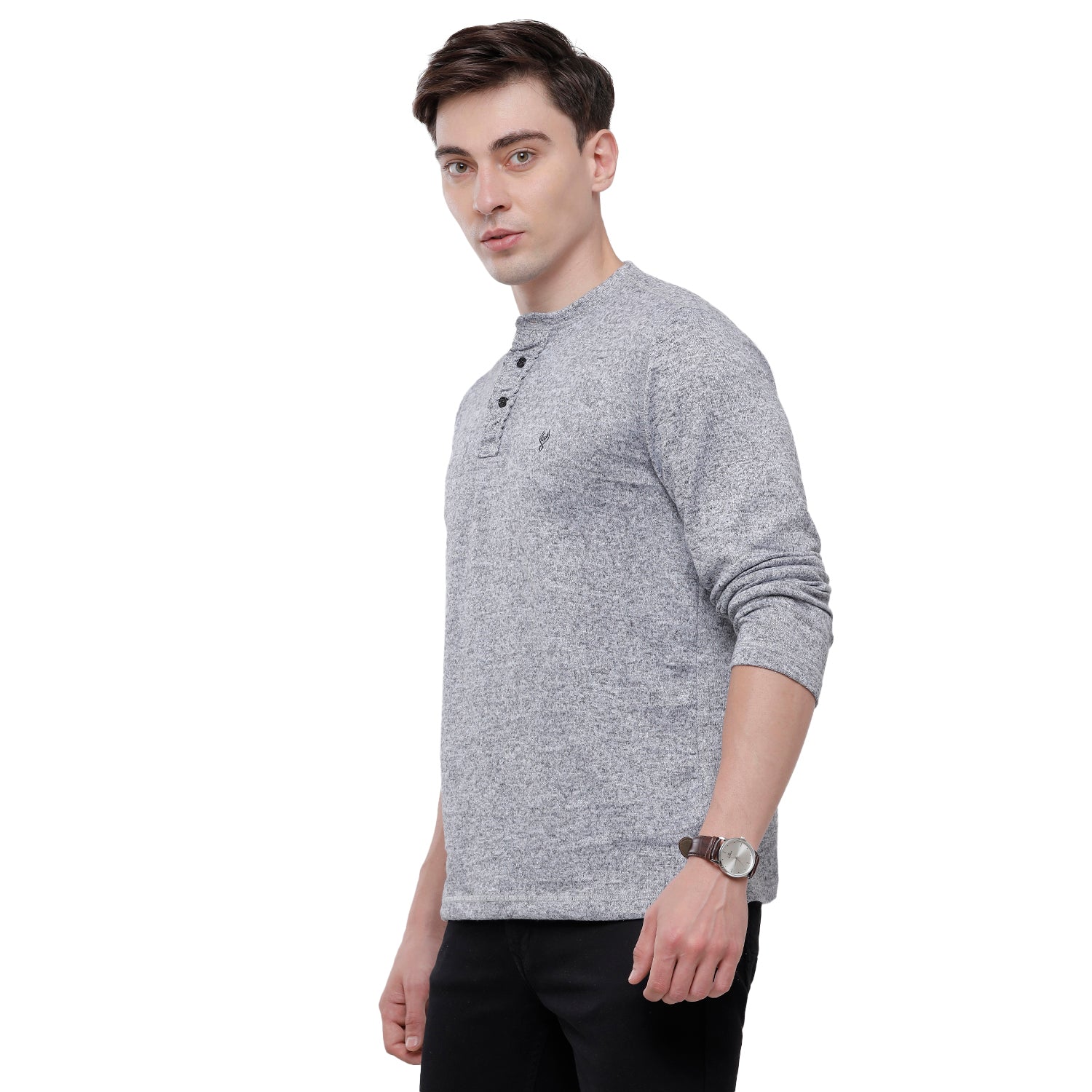 Classic Polo Mens Solid Full Sleeve Slim Fit T-Shirt (VERNO - 271 I SF Y) T-shirt Classic Polo 