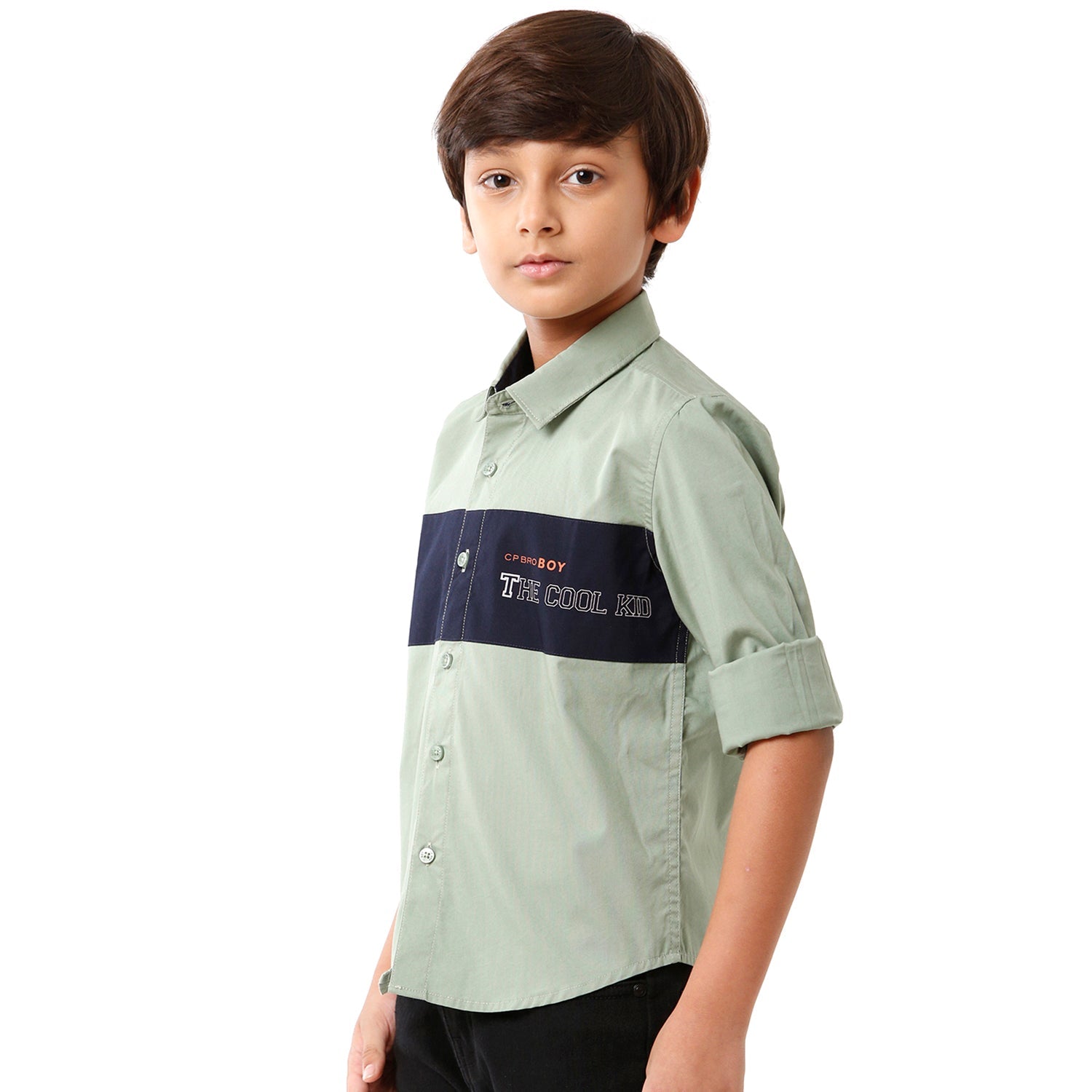 Classic Polo Bro Boys Solid Full Sleeve Slim Fit Green Color Shirt - BBSH S2 39 G Shirts Classic Polo 