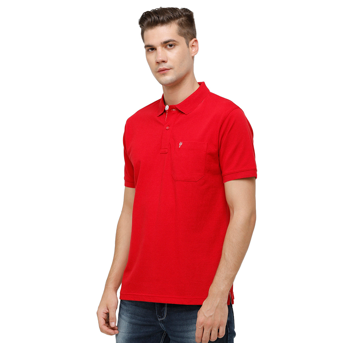 Classic Polo Red Polo Neck Authentic Fit T Shirt Men - 4SSN 215 T-shirt Classic Polo 