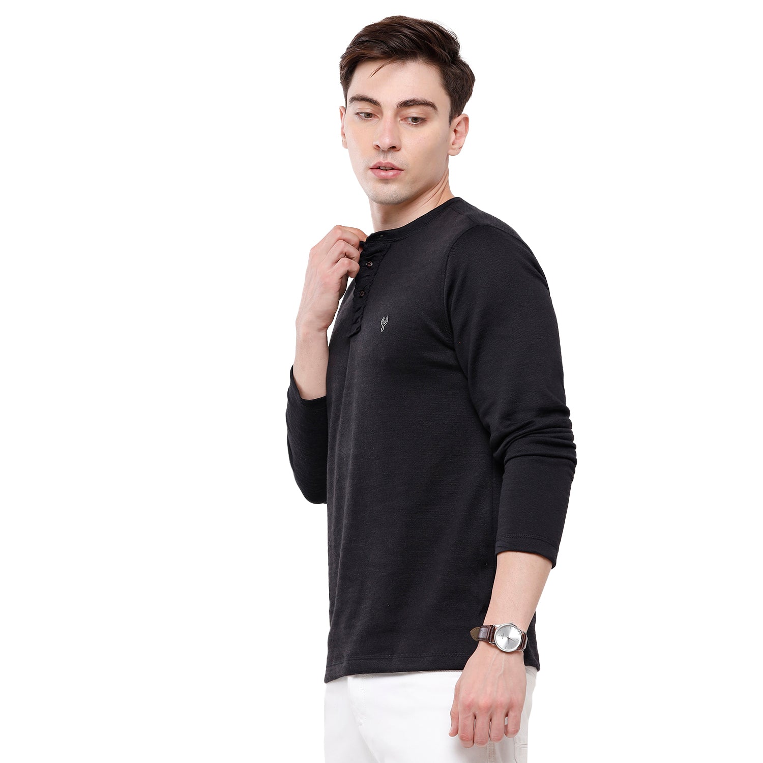 Classic Polo Mens Solid Full Sleeve Slim Fit T-Shirt (VERNO - 271 J SF Y) T-shirt Classic Polo 