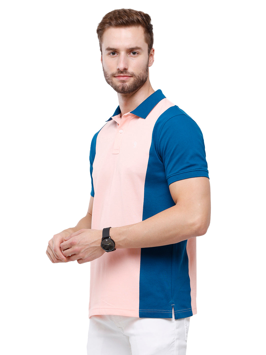 Swiss Club Mens Color Block Slim Fit Half Sleeve Polo Neck T-Shirt (STAG - 210 B SF P) T-shirt Swiss Club 