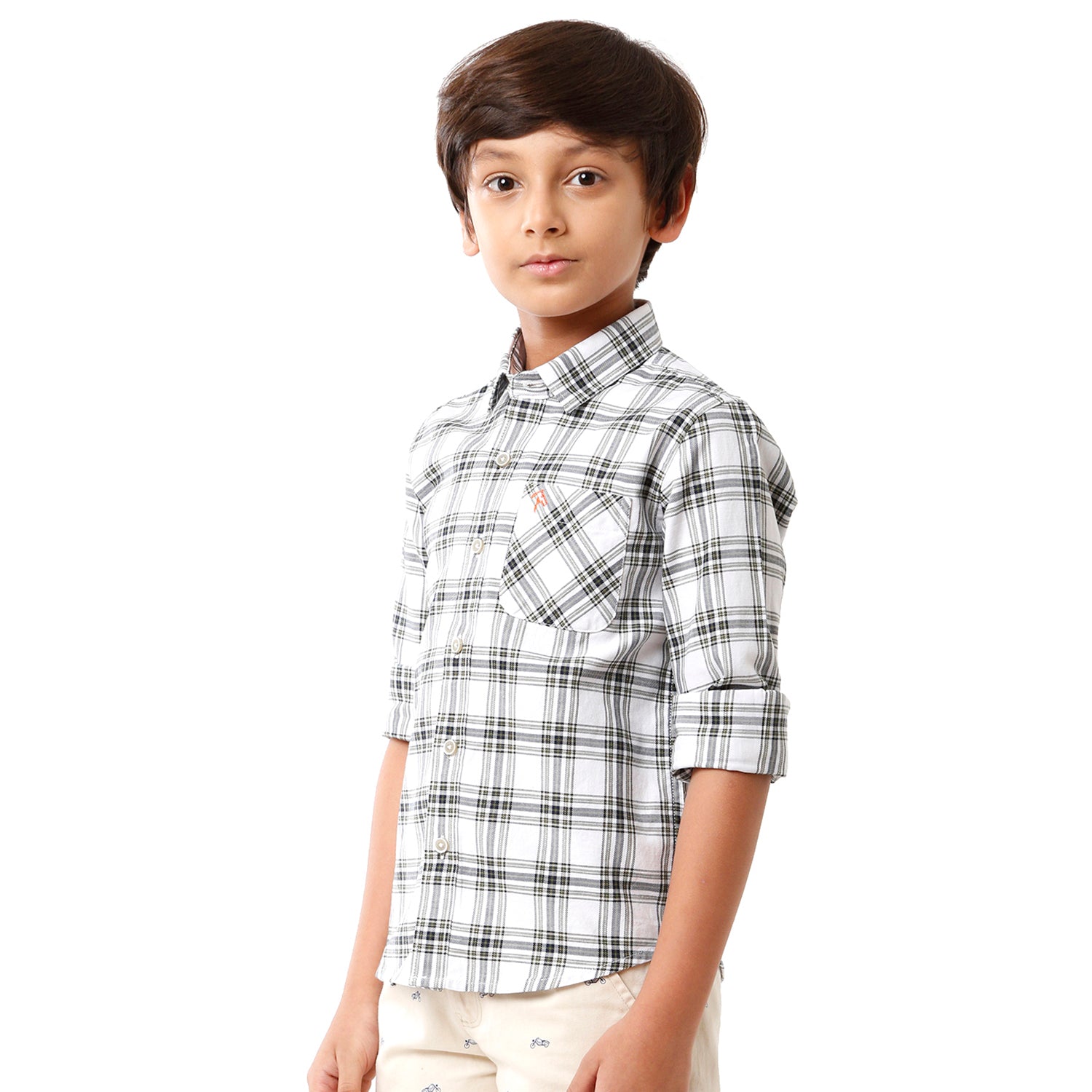 Classic Polo Bro Boys Checked Full Sleeve Slim Fit White Color Shirt - BBSH S2 13 A Shirts Classic Polo 