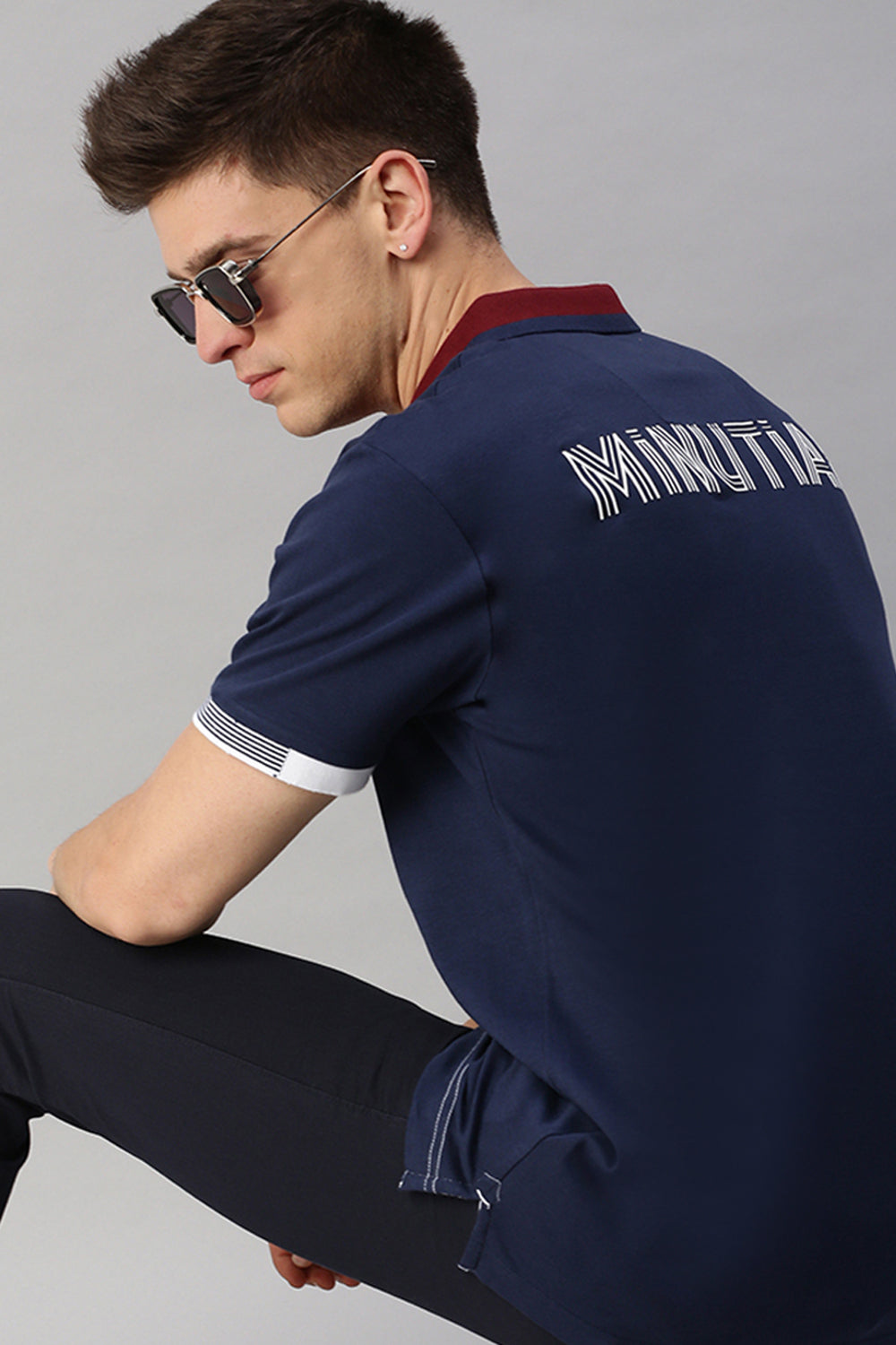 Classic Polo Men's Cotton Half Sleeve Color Block Slim Fit Polo Neck Multicolor T-Shirt | Prm - 764 B