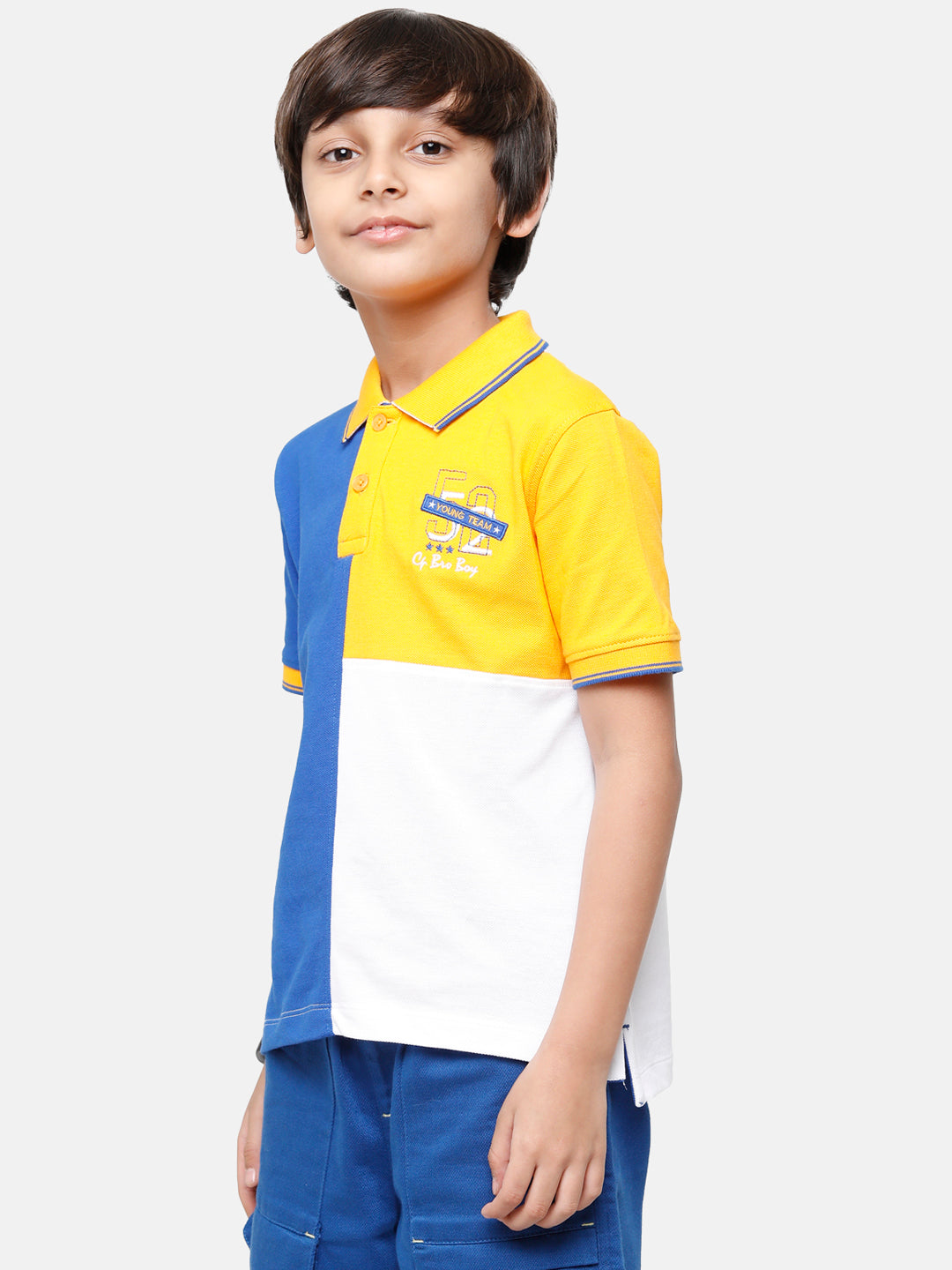 CP Boys Multicolor Color Block Slim Fit Polo Neck T-Shirt T-shirt Classic Polo 