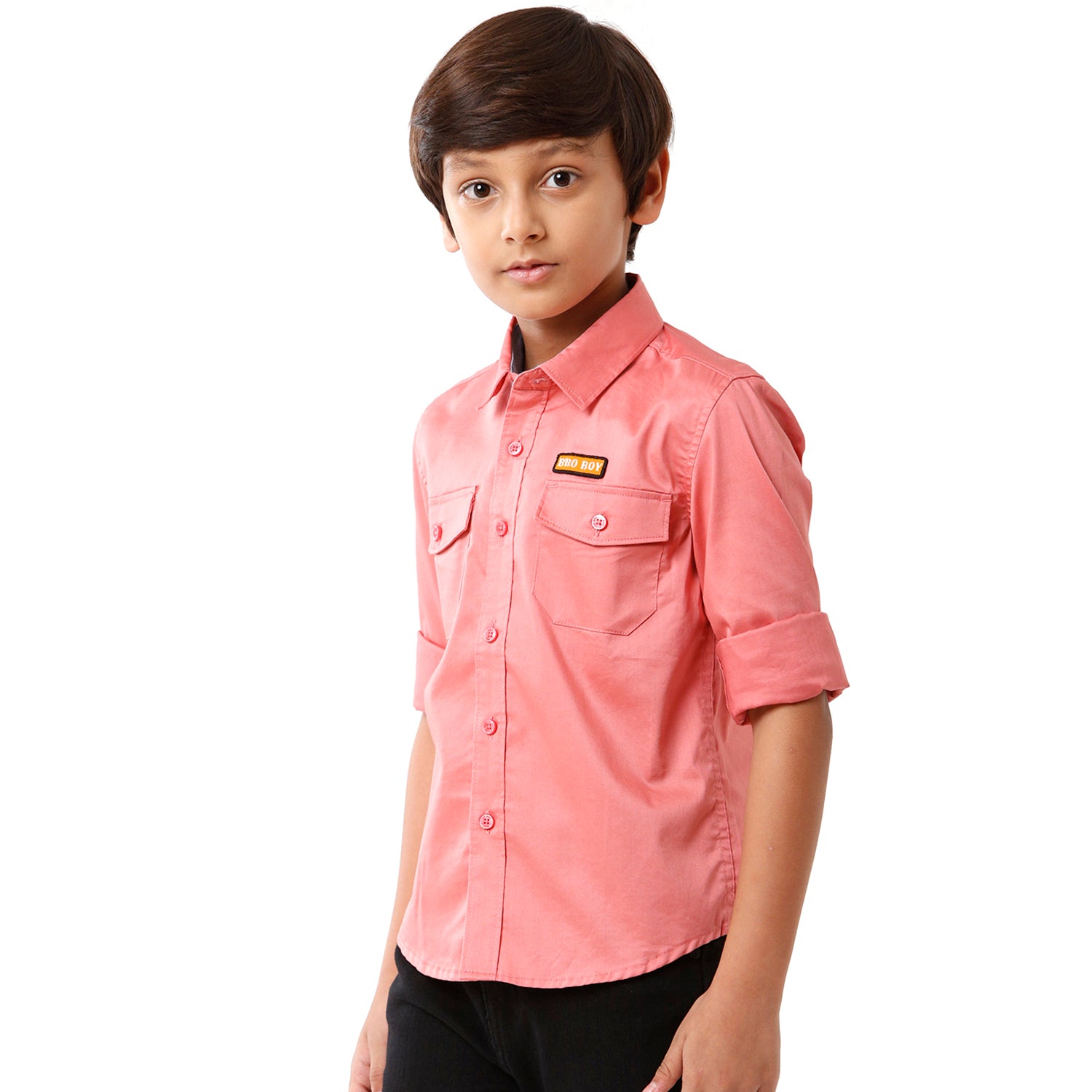 Classic Polo Bro Boys Solid Full Sleeve Slim Fit Pink Color Shirt - BBSH S2 38 A Shirts Classic Polo 