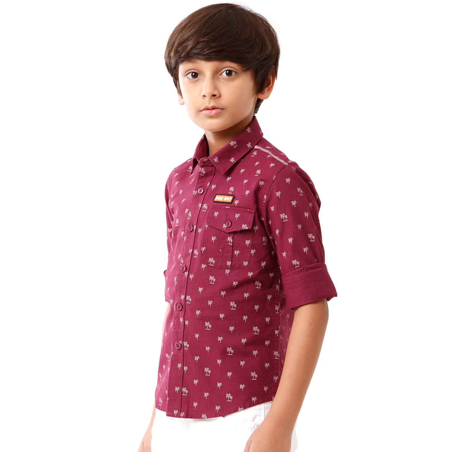 Classic Polo Bro Boys Printed Full Sleeve Slim Fit Fuchsia Color Shirt - BBSH S2 37 B Shirts Classic Polo 