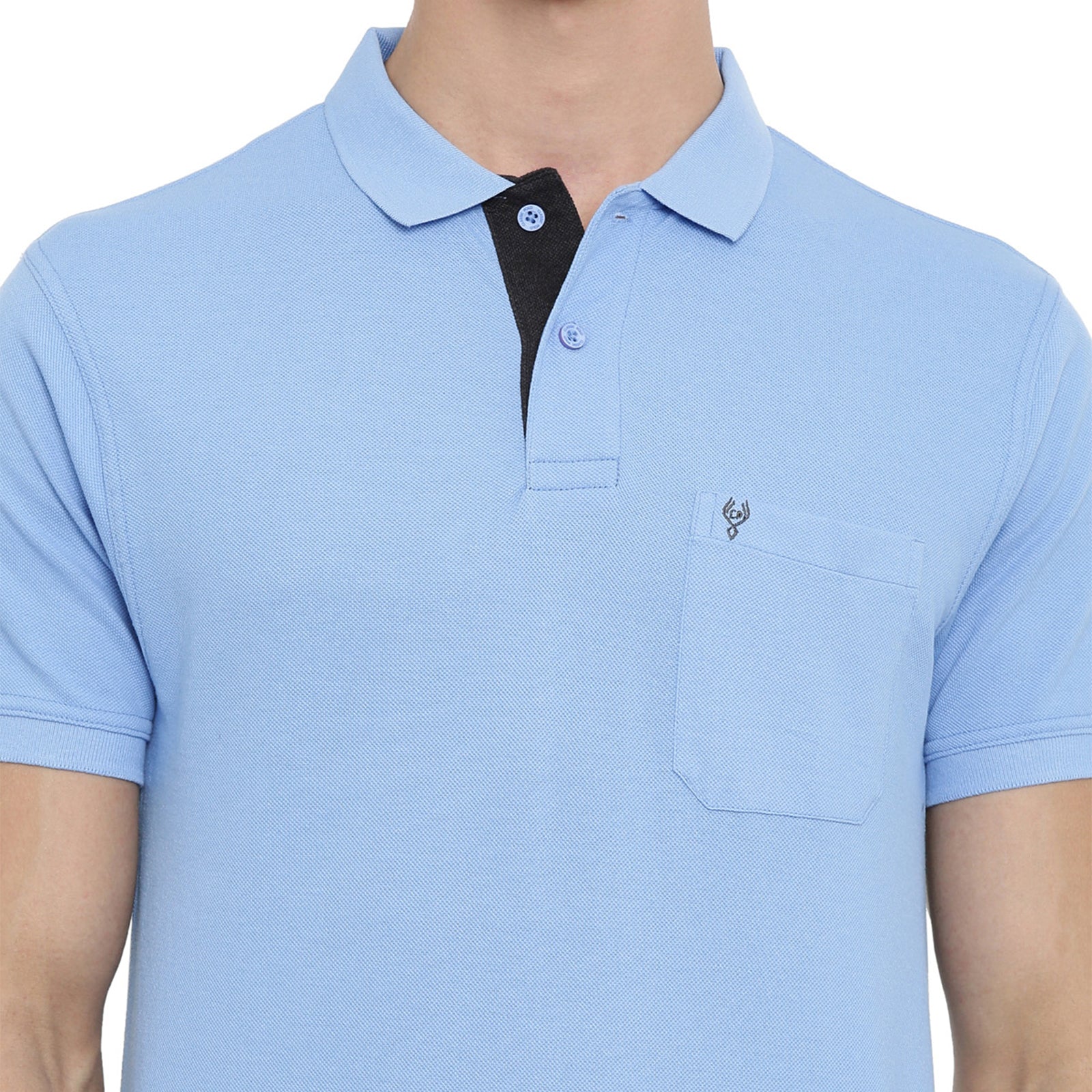 Classic Polo Light Blue Polo Neck Authentic Fit T Shirt Men 4SSN
