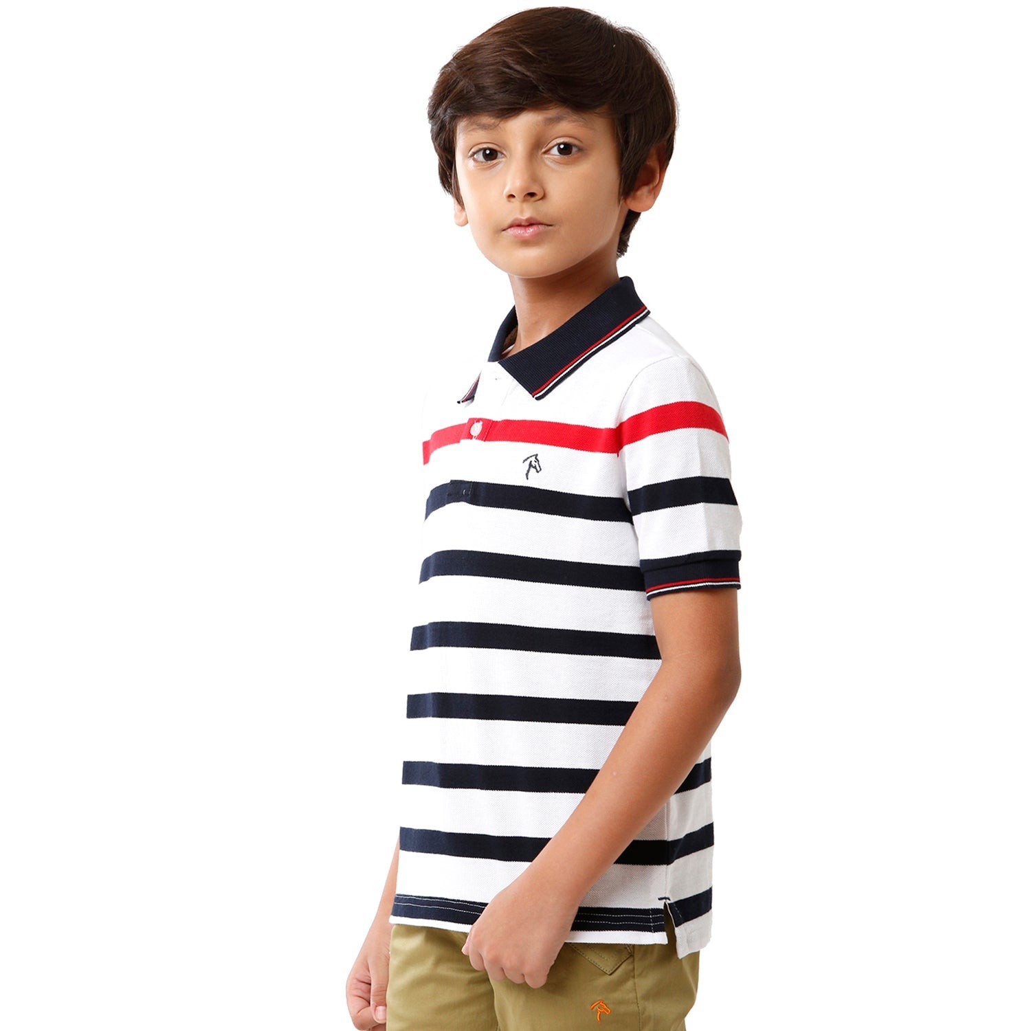 Classic Polo Bro Boys Striped Half Sleeve Slim Fit White Color T-Shirt - BBP 10 T-shirt Classic Polo 
