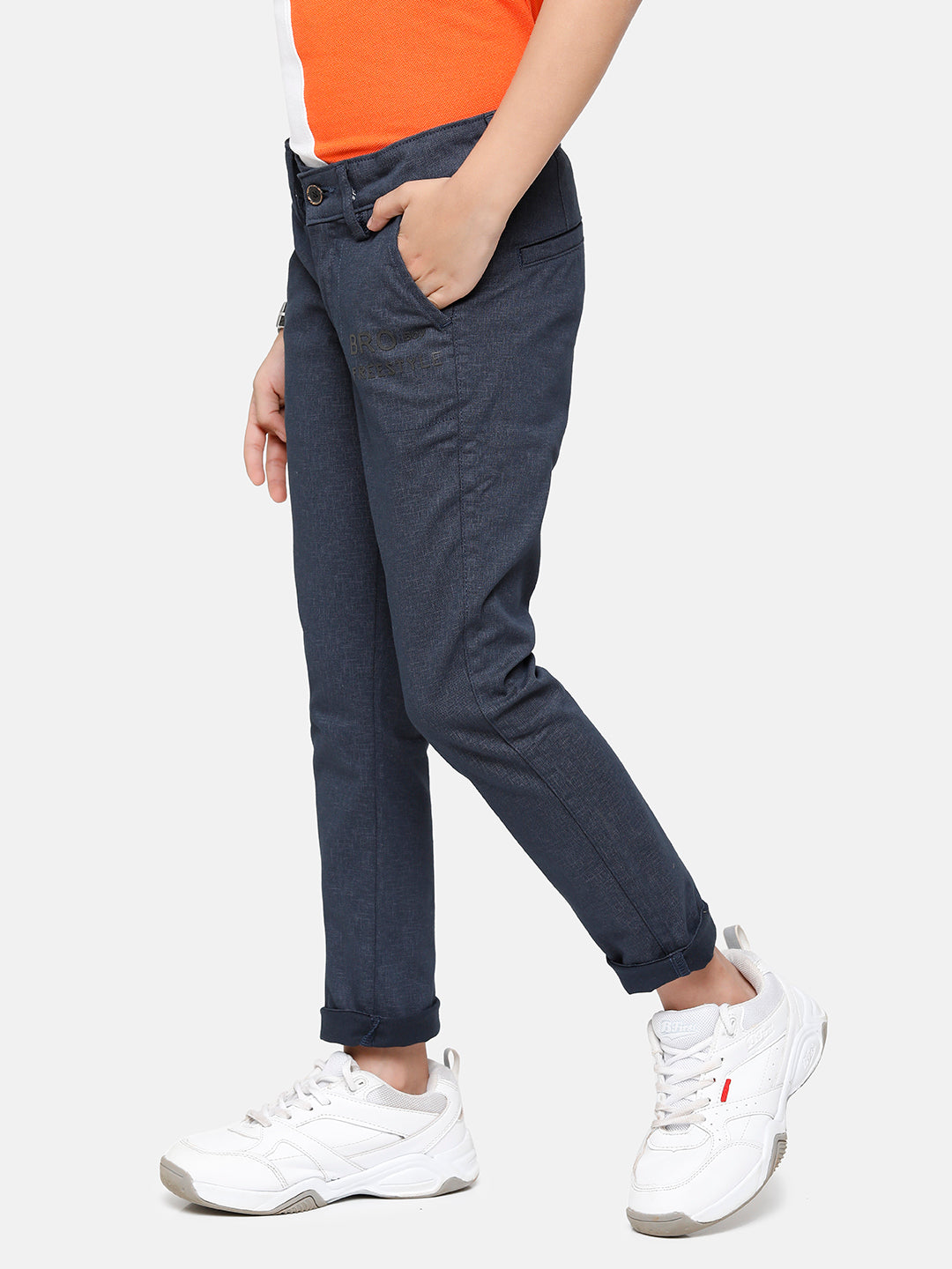 CP Boys Navy Solid Slim Fit Trousers Trouser Classic Polo 