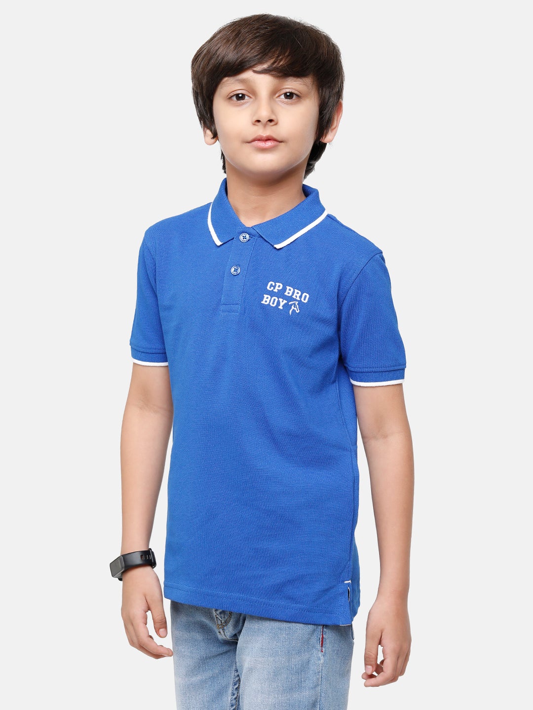 CP Boys Blue Solid Slim Fit Polo Neck T-Shirt T-shirt Classic Polo 