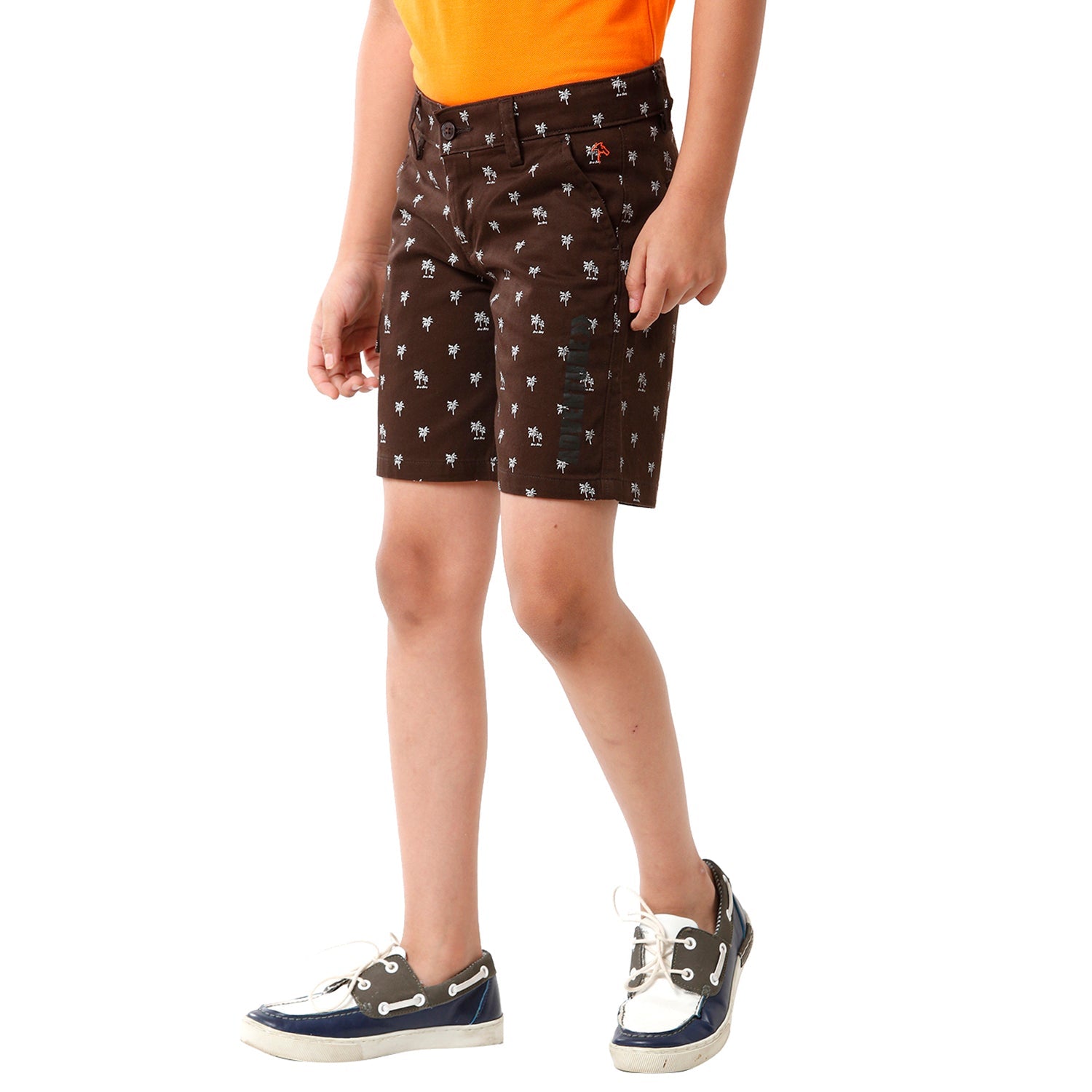 Classic Polo Bro Boys Printed Slim Fit Brown Color Cotton Shorts - BBSHRT S2 1C Shorts Classic Polo 