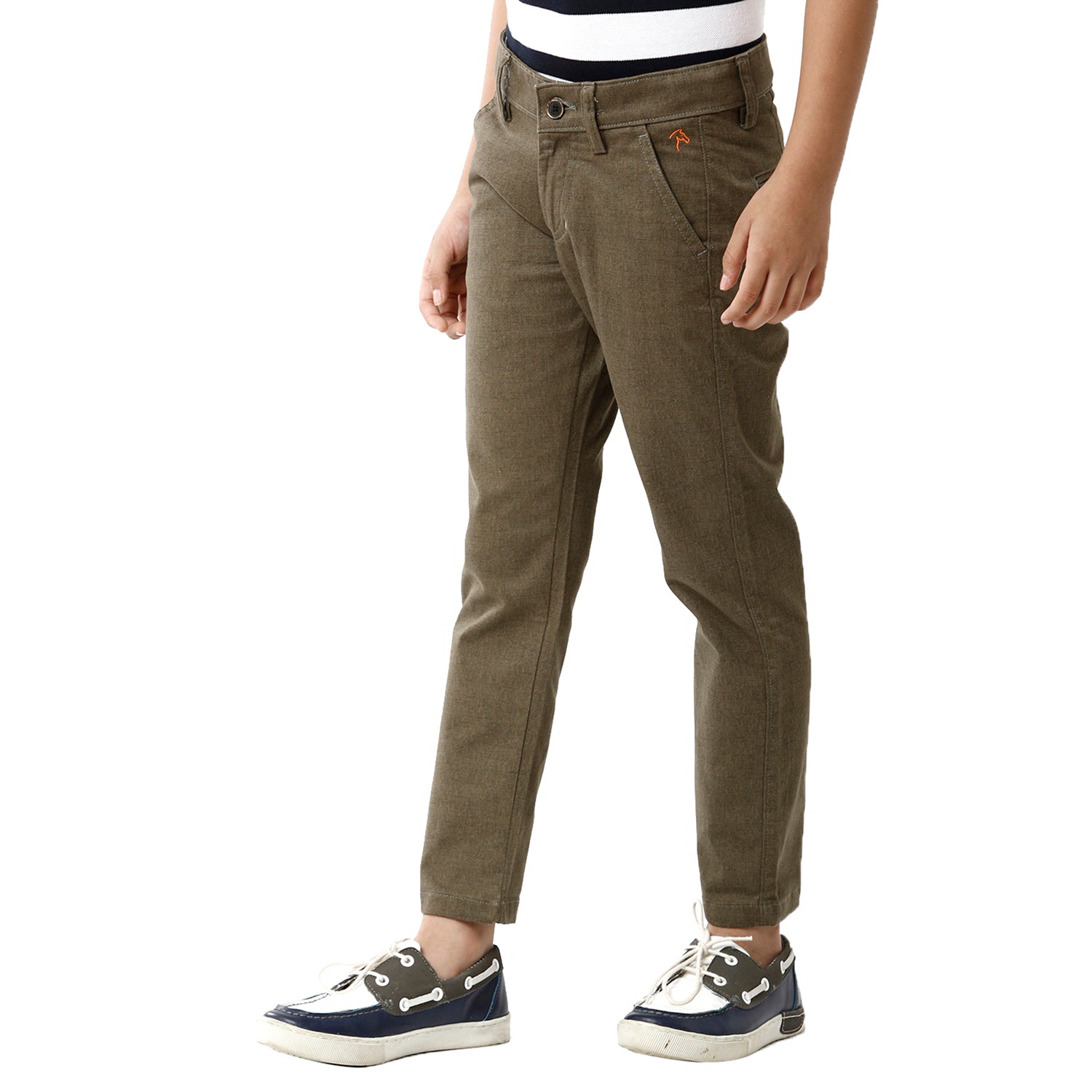 Classic Polo Bro Boys Cotton Solid Slim Fit Dark Green Color Trouser - BBTR S2 01 B Pants Classic Polo 