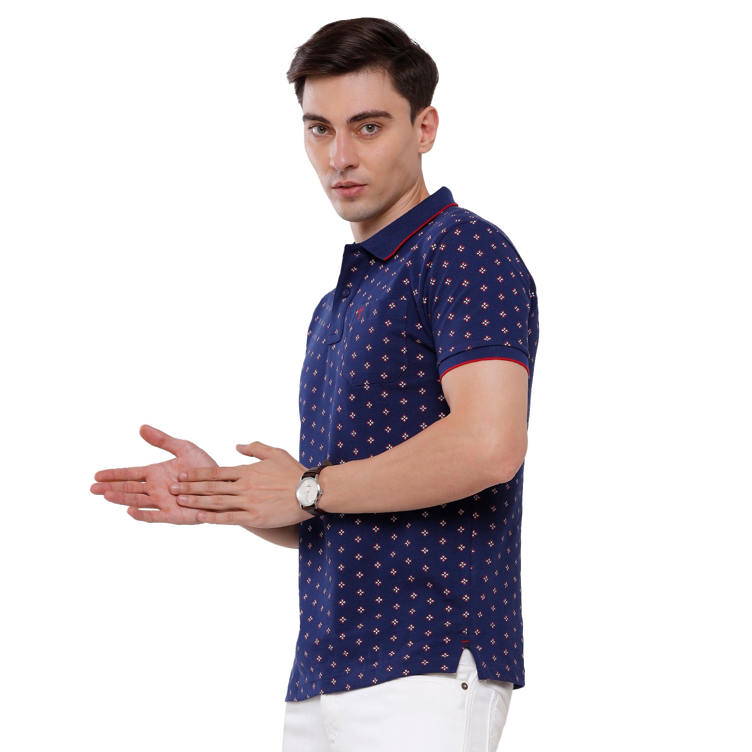Classic Polo Mens Printed Half Sleeve Slim Fit T-Shirt (BEAU - 130 A SF P) T-shirt Classic Polo 