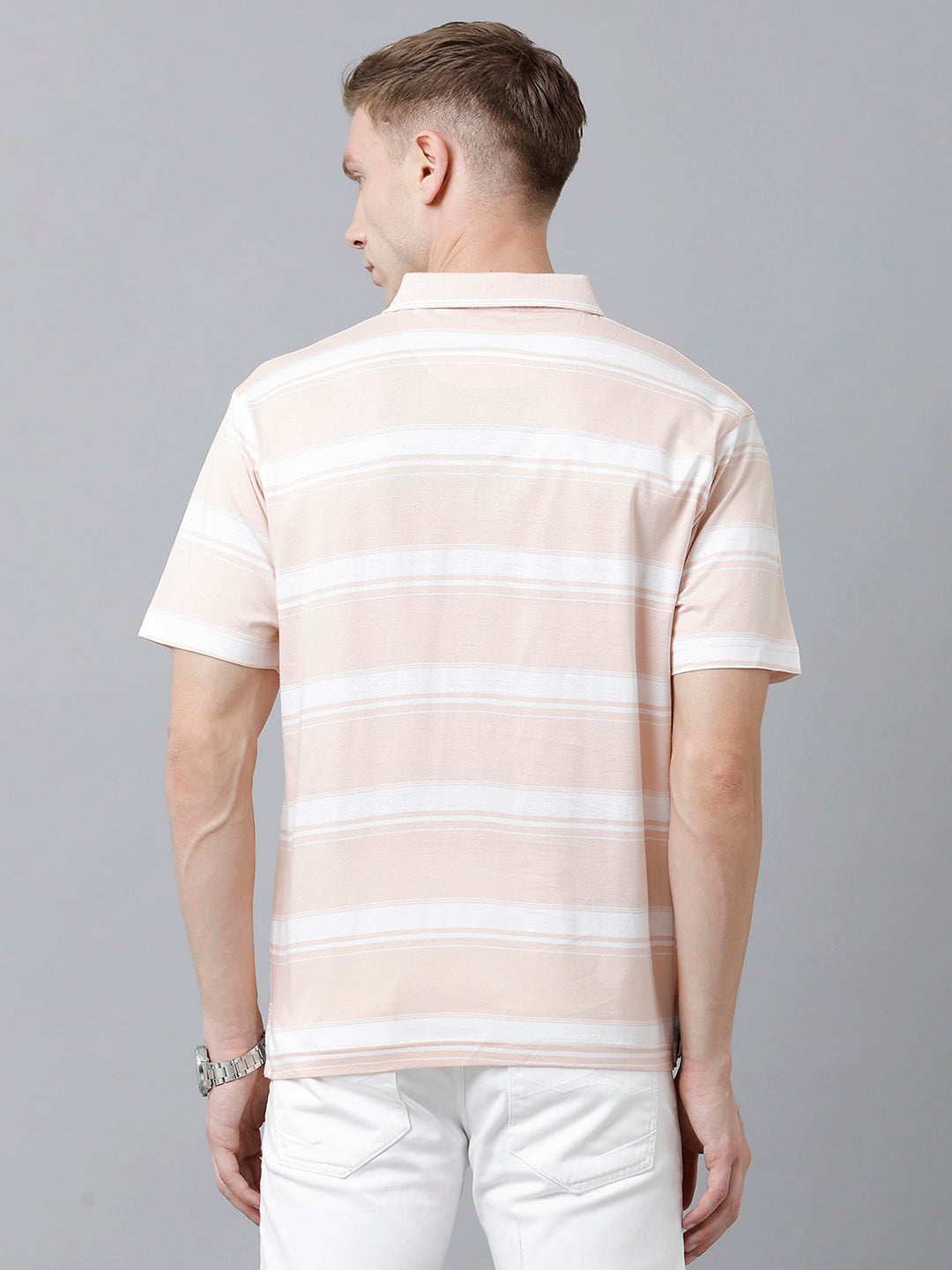 Classic Polo Men's Cotton Half Sleeve Striped Authentic Fit Polo Neck Multicolor Color T-Shirt | Ap - 86 B