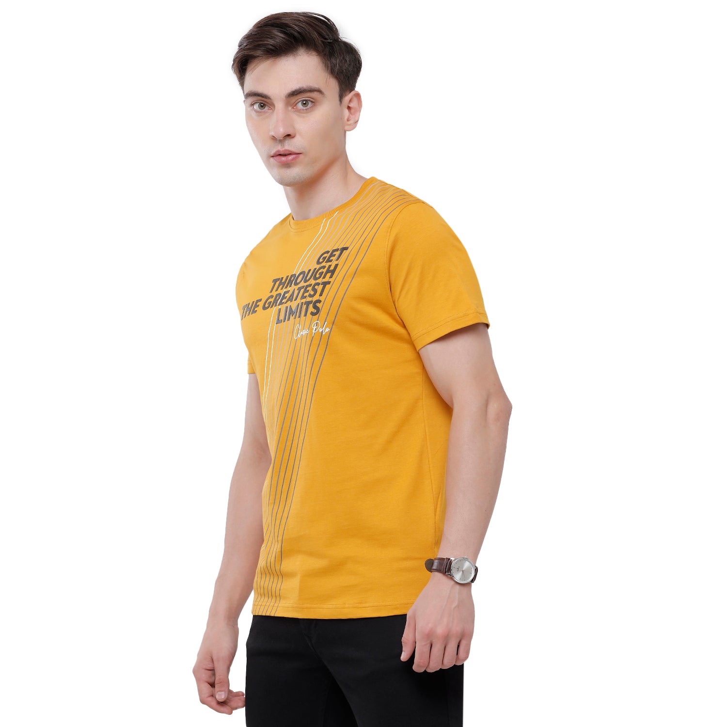 Classic Polo Mens Printed Half Sleeve Slim Fit T-Shirt (BALENO - 403 B SF C) T-shirt Classic Polo 