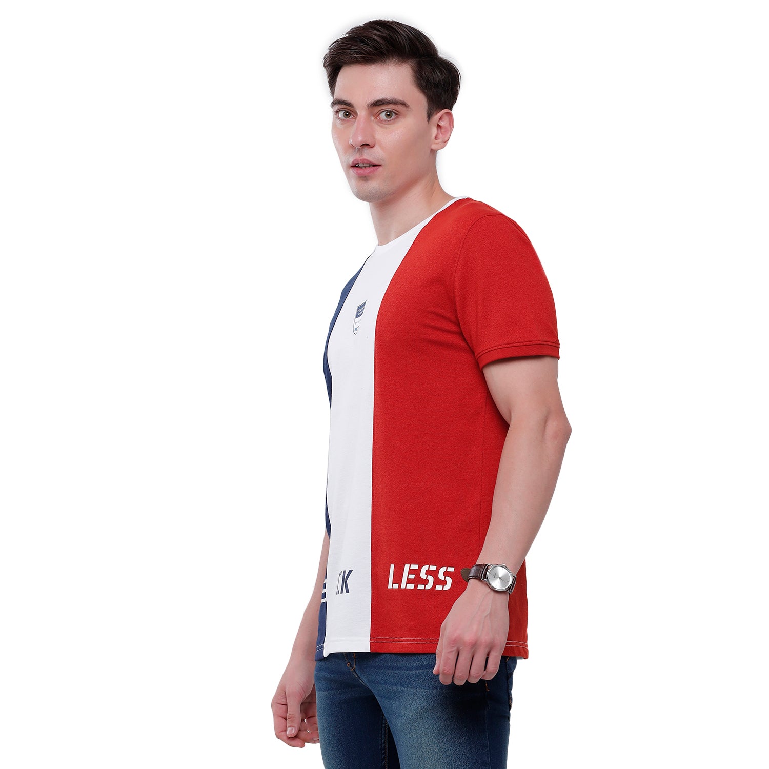 Swiss Club Mens Color Block Half Sleeve Slim Fit T-Shirt (CUB - 44 A SF C) T-shirt Swiss Club 