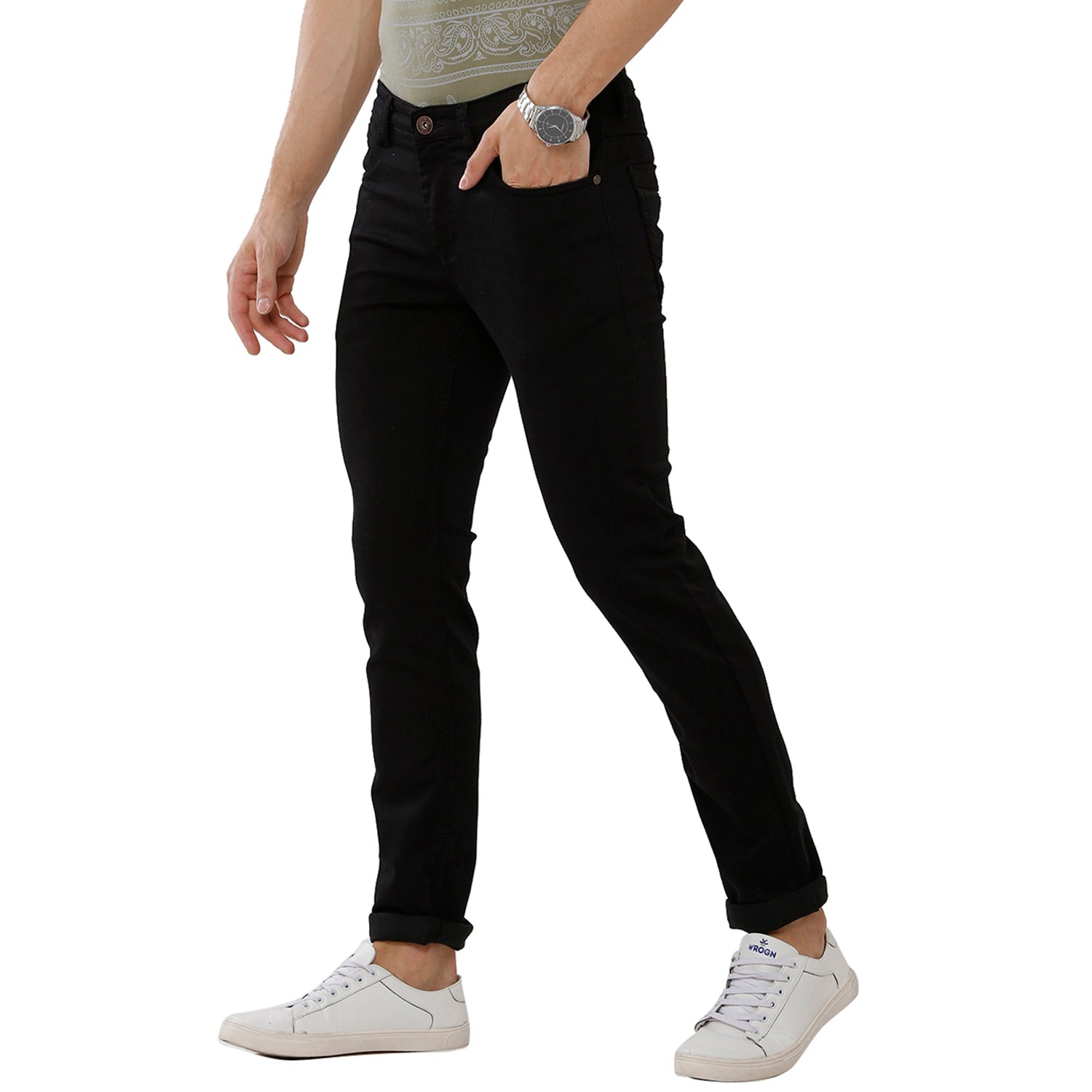 Classic Polo Mens 100% Cotton Solid Slim Fit Black Color Denim - Cpdn1-10 Jeans Classic Polo 