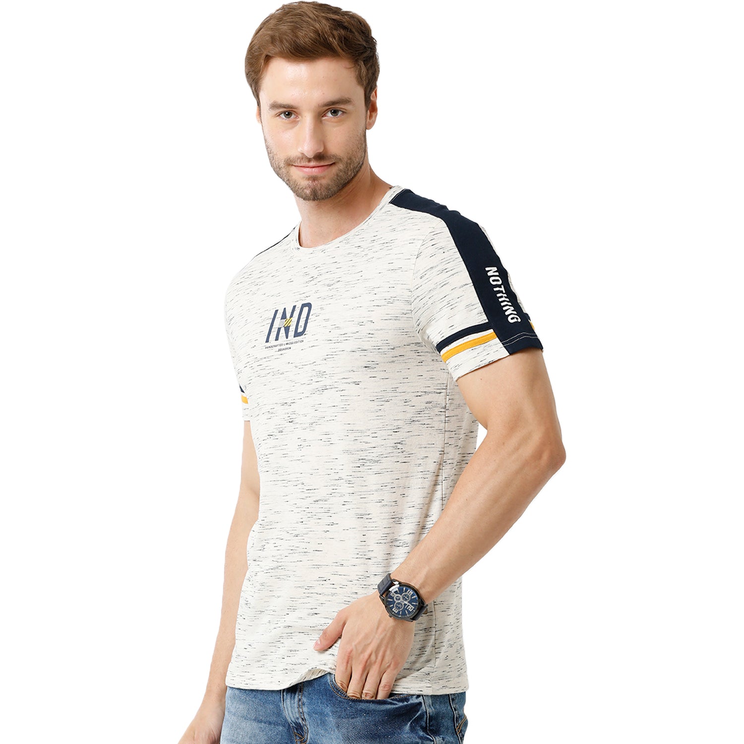Swiss Club Men's Crew Neck Half Sleeve Light Grey Slim Fit Enriched Cotton T-shirt - CUB - 43 B SF C T-shirt Swiss Club 