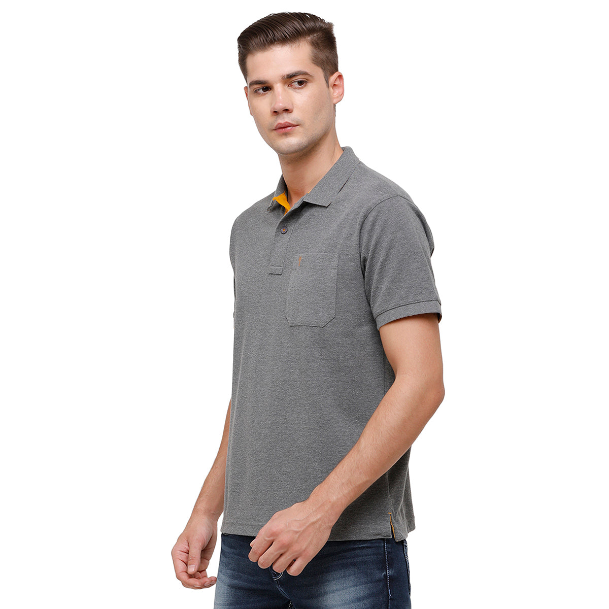 Classic polo Men's Dark Grey Color Authentic fit polo neck T-shirt - 4SSN 225 T-shirt Classic Polo 