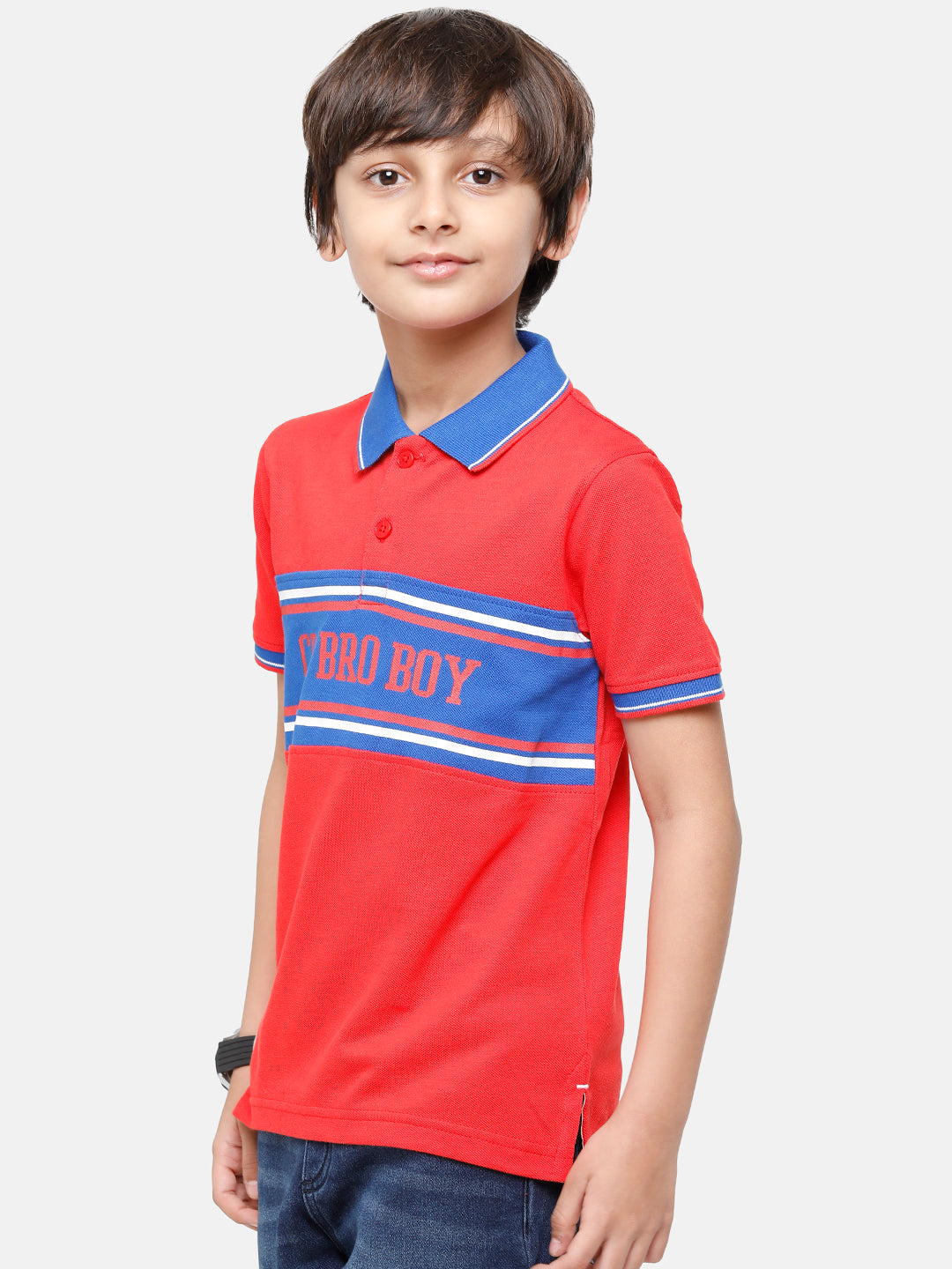 CP Boys Slim Fit Red & Blue Polo Neck T-Shirt T-shirt Classic Polo 