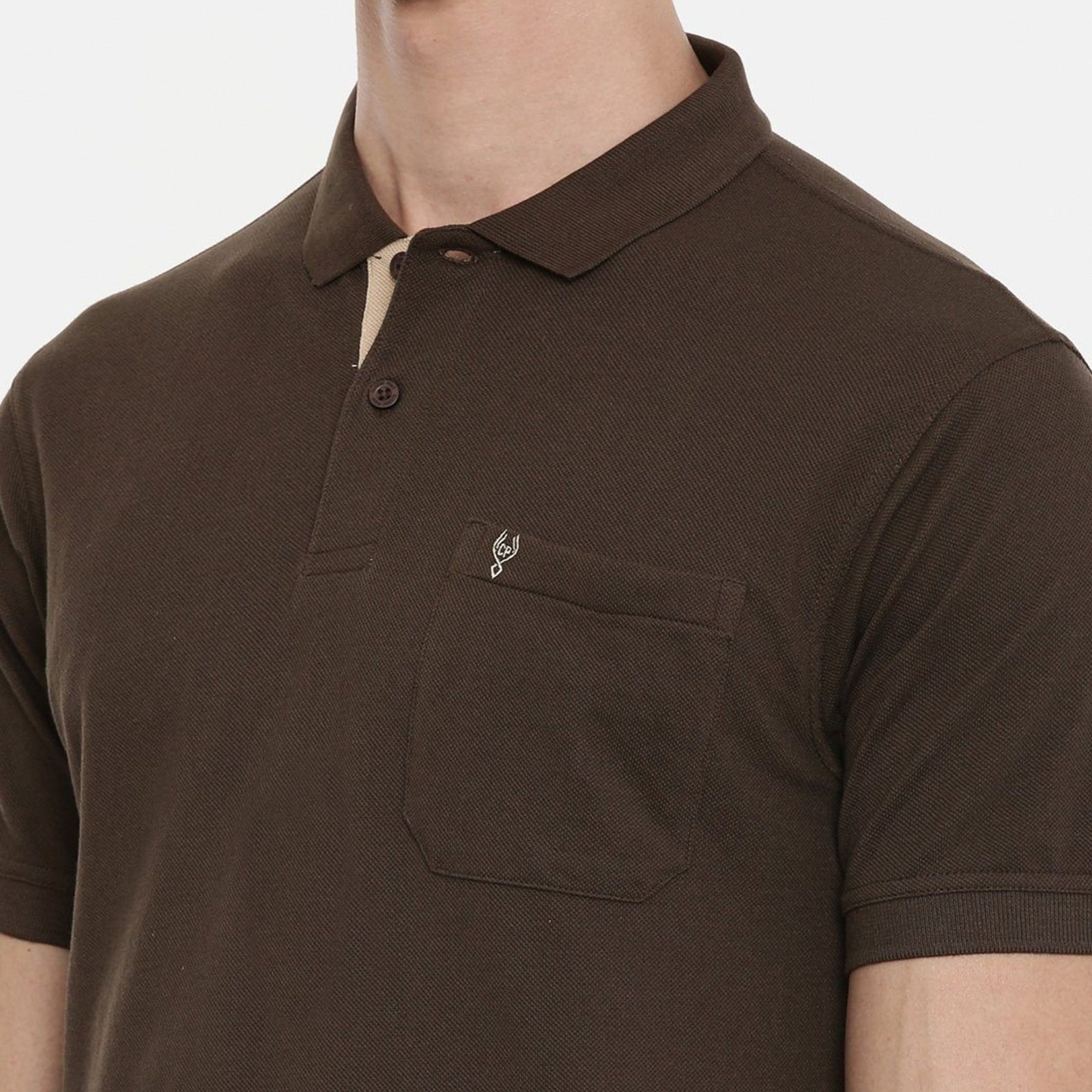 Classic Polo Men's Authentic Fit Brown Polo T-shirt - 4SSN 222 T-shirt Classic Polo 