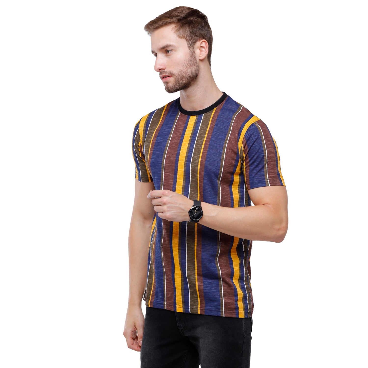 Swiss Club Mens Multi Printed Slim Fit Half Sleeve Round Neck T-Shirt (CUB - 45 A SF C) T-shirt Swiss Club 