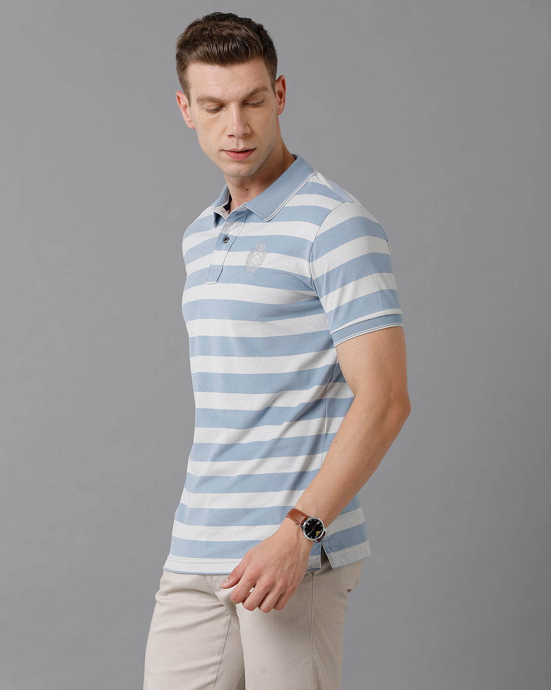 Classic Polo Men's Cotton Striped Slim Fit Multicolor T-Shirt | Cpeg - 286 A