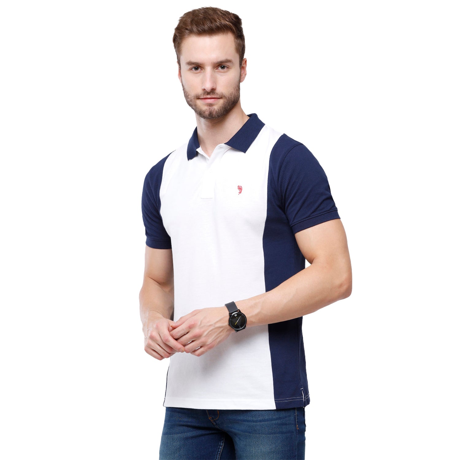 Swiss Club Mens Color Block Slim Fit Half Sleeve Polo Neck T-Shirt (STAG - 210 A SF P) T-shirt Swiss Club 