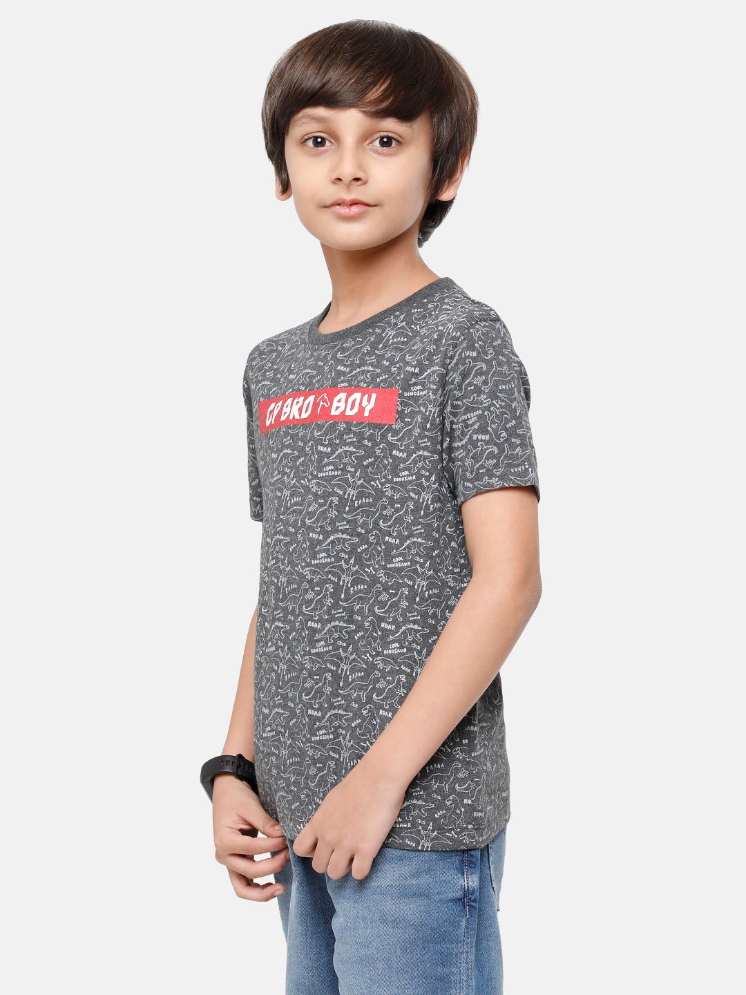 CP Boys Poly Printed Slim Fit Green Round Neck T-Shirt T-shirt Classic Polo 