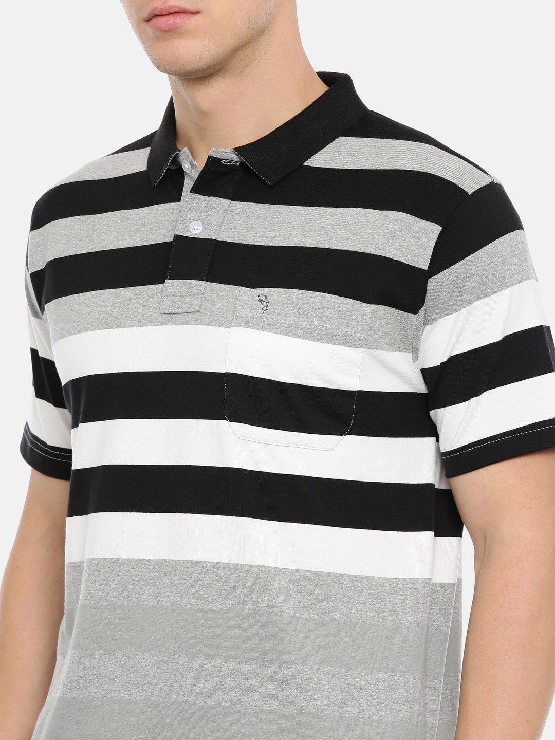 Men's Black with multi colour stripes T-shirt SWISS T-Shirt Swiss Club 