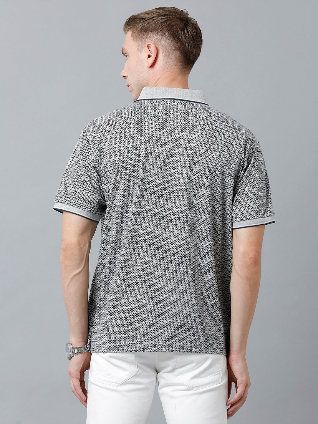 Classic Polo Men's Cotton Half Sleeve Printed Authentic Fit Polo Neck Dark Grey Color T-Shirt | Carve Polo - 03 B