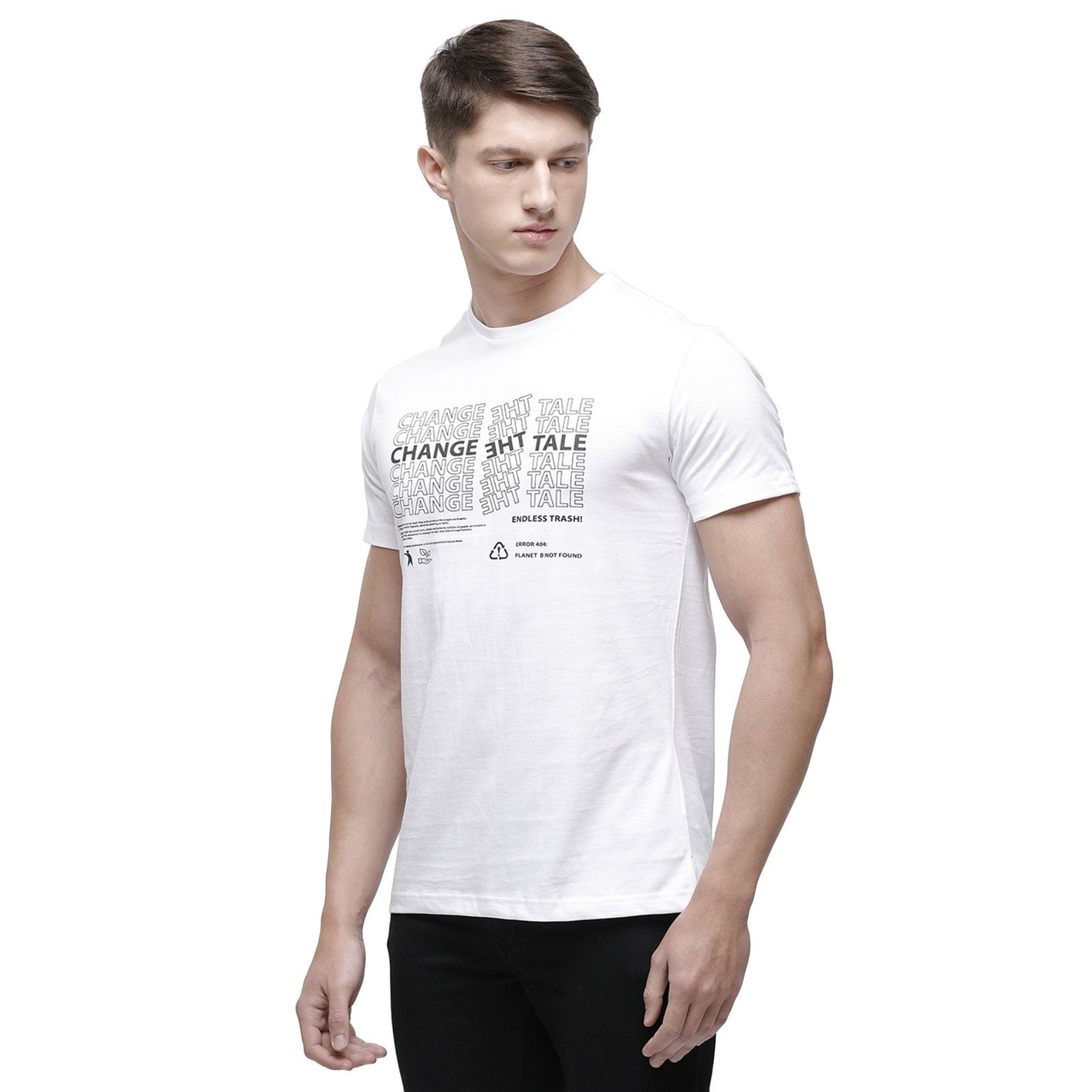 Classic polo Men's Round Neck Half Sleeve White 100% Cotton T-Shirt BALENO - 361 A SF C T-shirt Classic Polo 