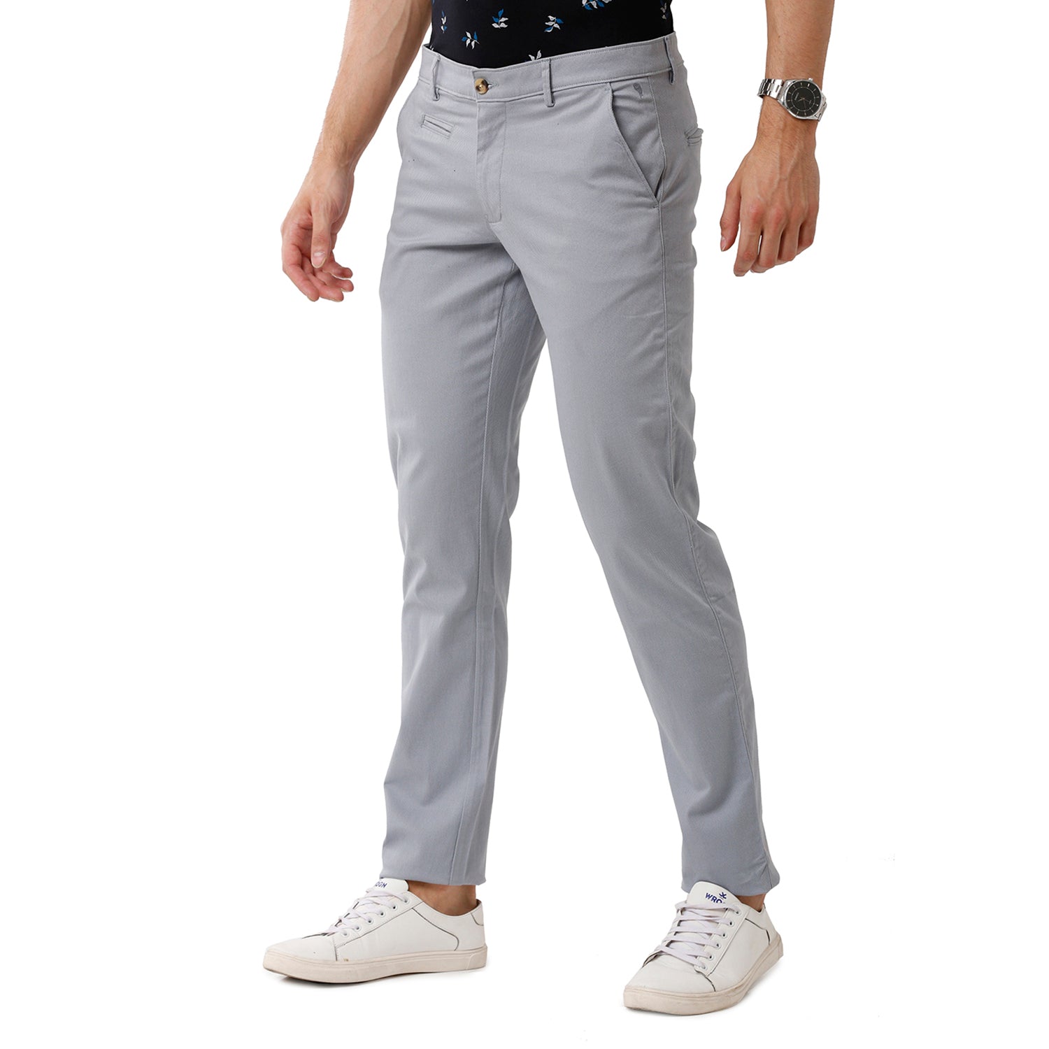Swiss Club Mens Solid Slim Fit Blue Color Trousers -SC 37 B STB Pants Swiss Club 
