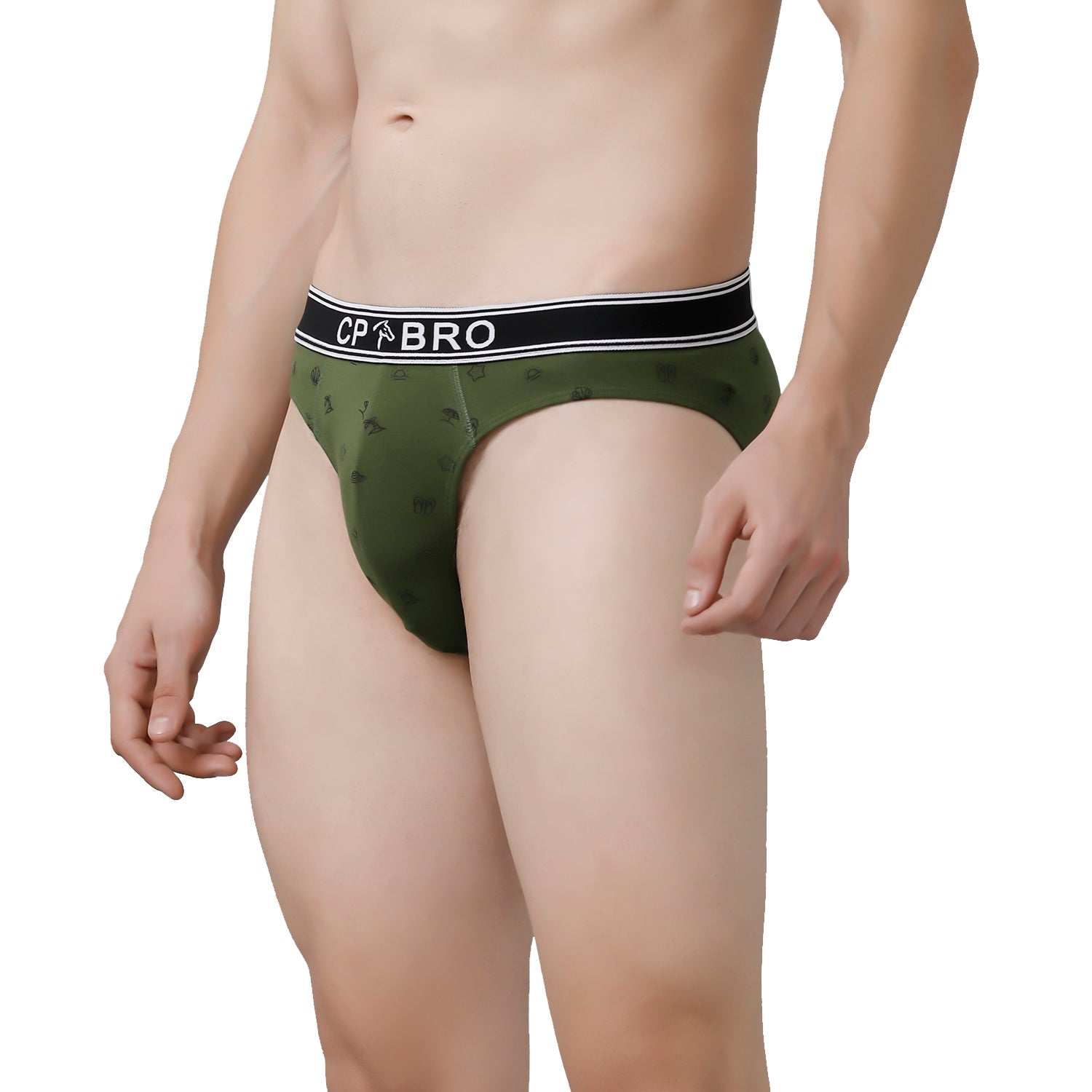 CP BRO Men's Printed Briefs with Exposed Waistband Value Pack - Multicolor (Pack of 3)