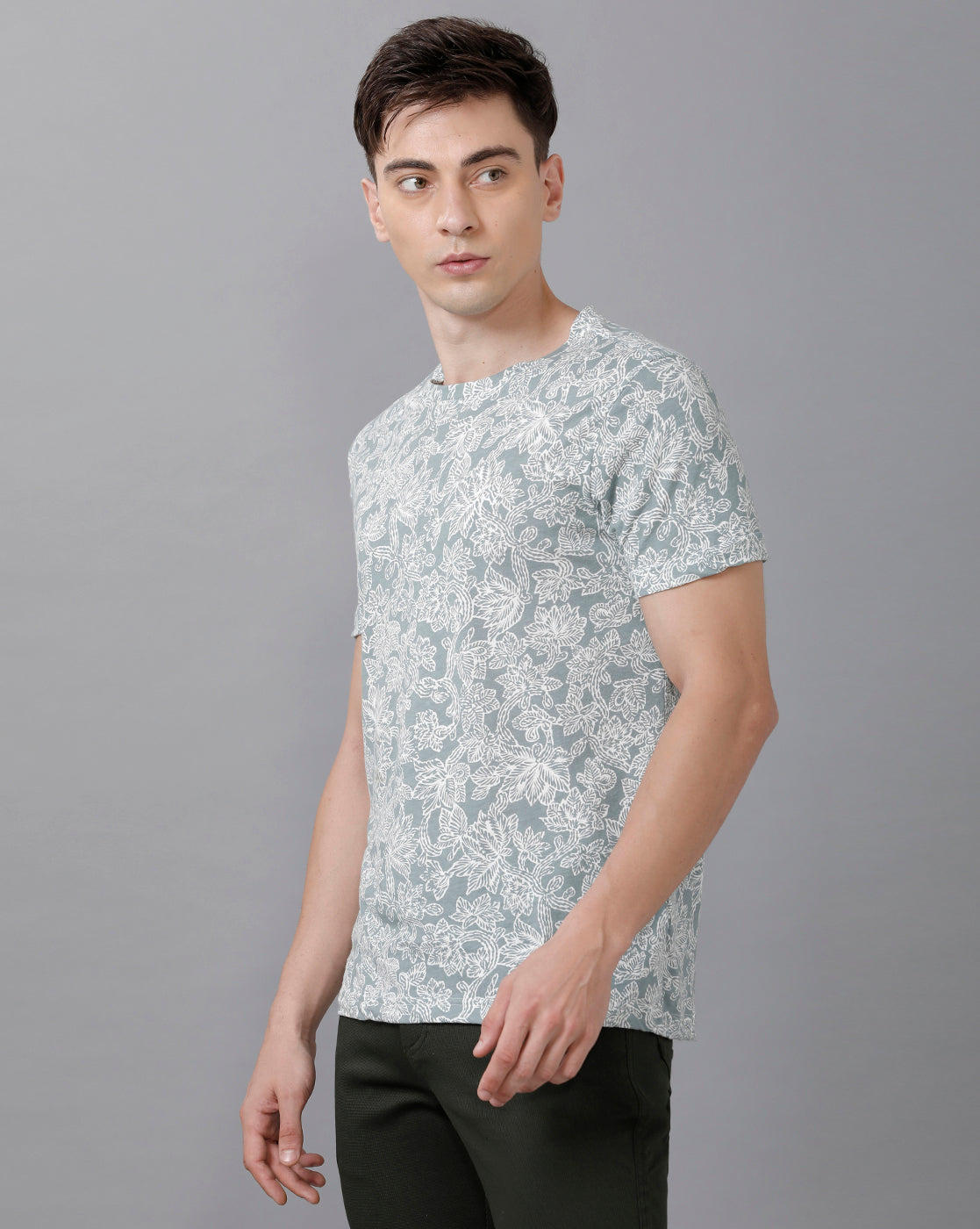 CP BRO Men's Cotton Printed Half Sleeve Slim Fit Round Neck Multicolor T-Shirt | Brcn 508