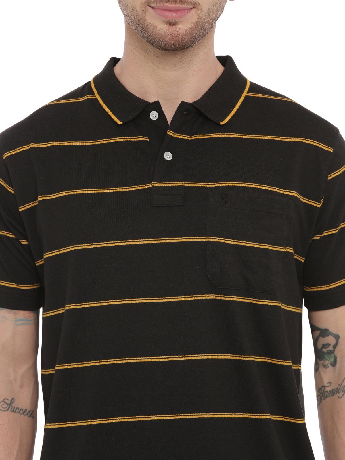 Swiss club Mens Striped Collar Neck Half Sleeves Authentic Fit T-Shirt SWISS CLUB T-Shirt Swiss Club 