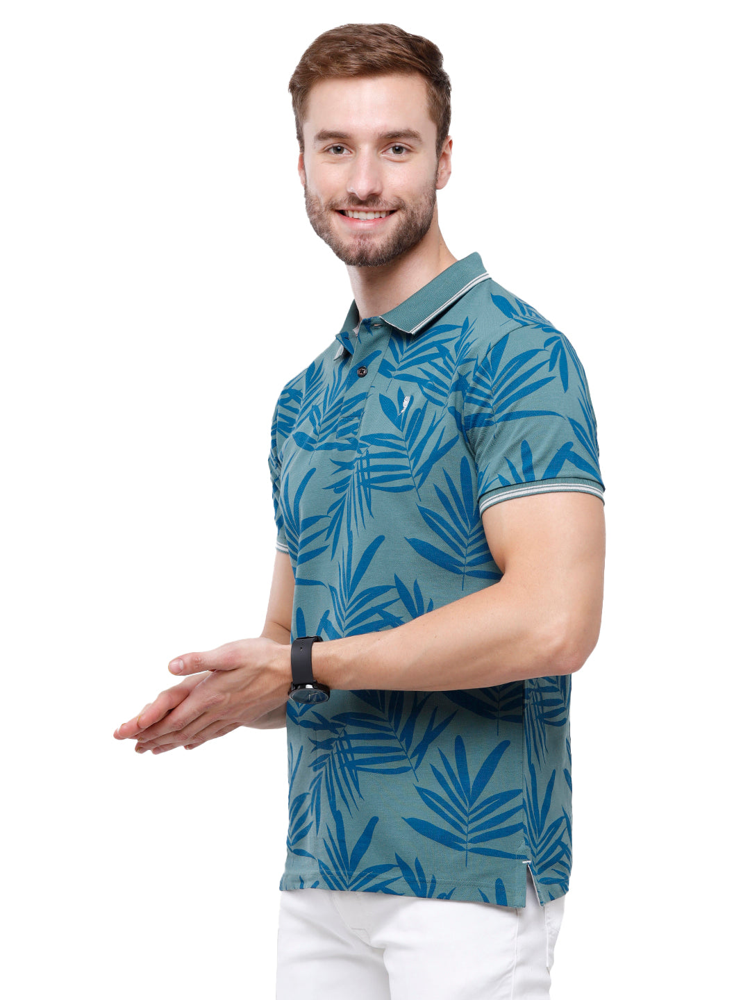 Swiss Club Mens Printed Slim Fit Half Sleeve Polo Neck T-Shirt (STAG - 209 A SF P) T-shirt Swiss Club 