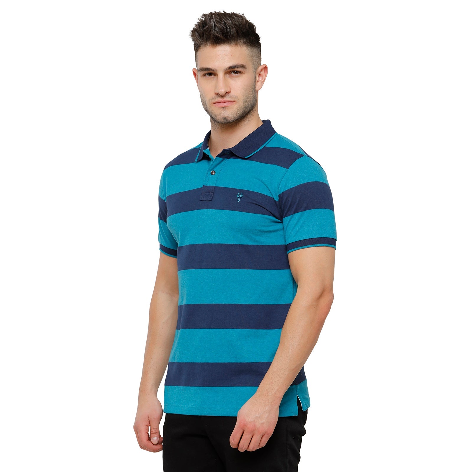 Classic Polo Mens Stripped Half Sleeve Slim Fit Polo Neck T-Shirt Cpeg 275B T-shirt Classic Polo 