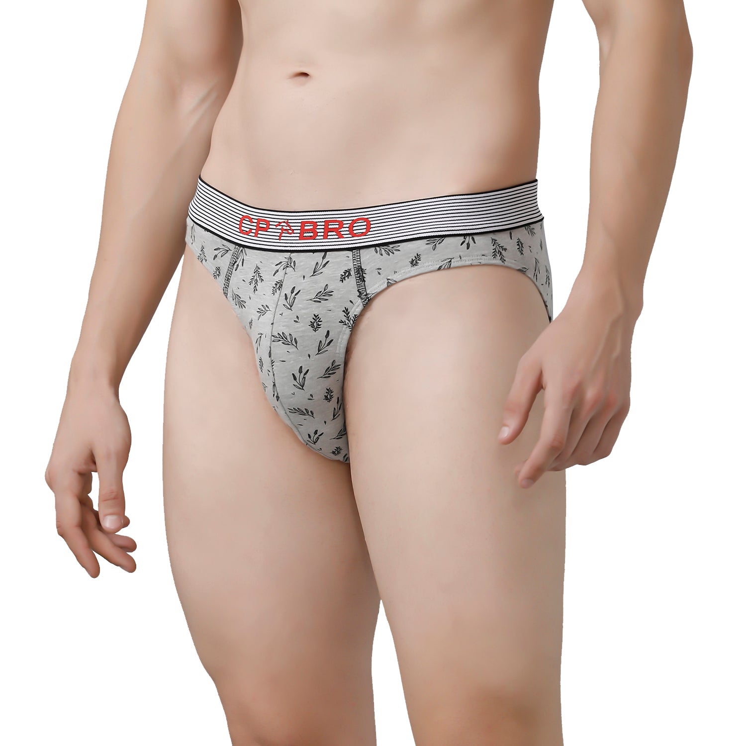 CP BRO Men's Printed Briefs with Exposed Waistband Value Pack - Multicolor (Pack of 5)