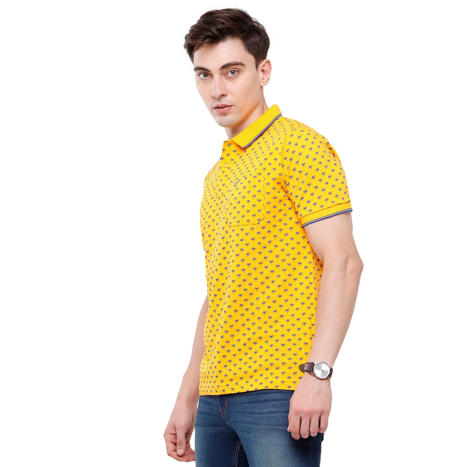 Classic Polo Mens Printed Half Sleeve Slim Fit T-Shirt (BEAU - 129 A SF P) T-shirt Classic Polo 