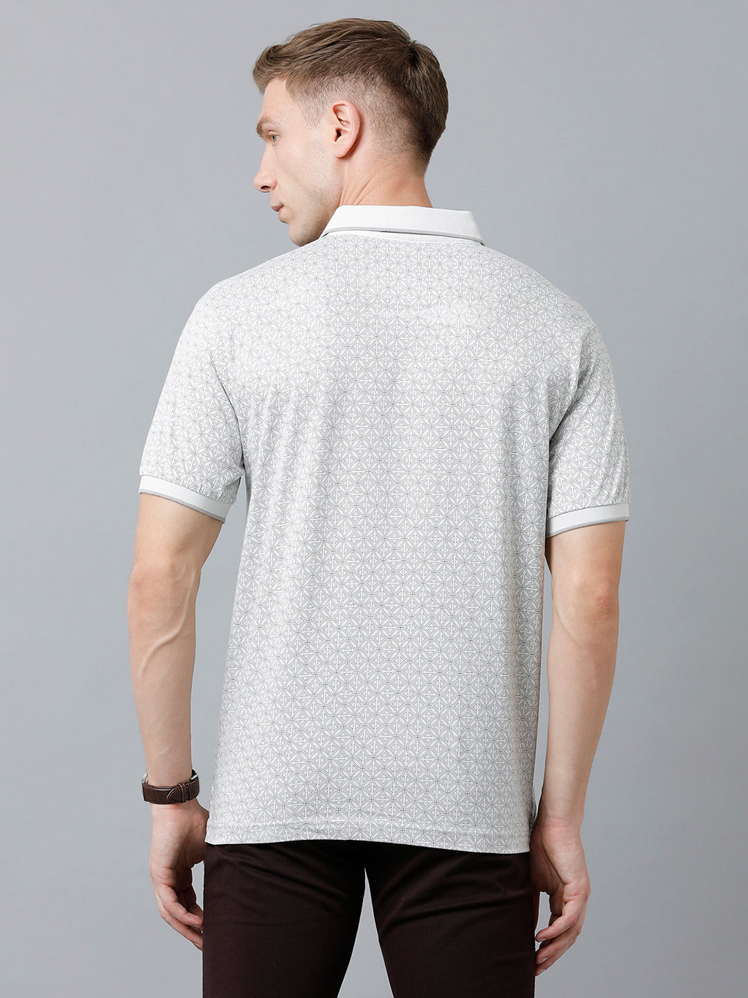 Classic Polo Men's Cotton Half Sleeve Printed Authentic Fit Polo Neck Grey Color T-Shirt | Carve Polo - 02 A