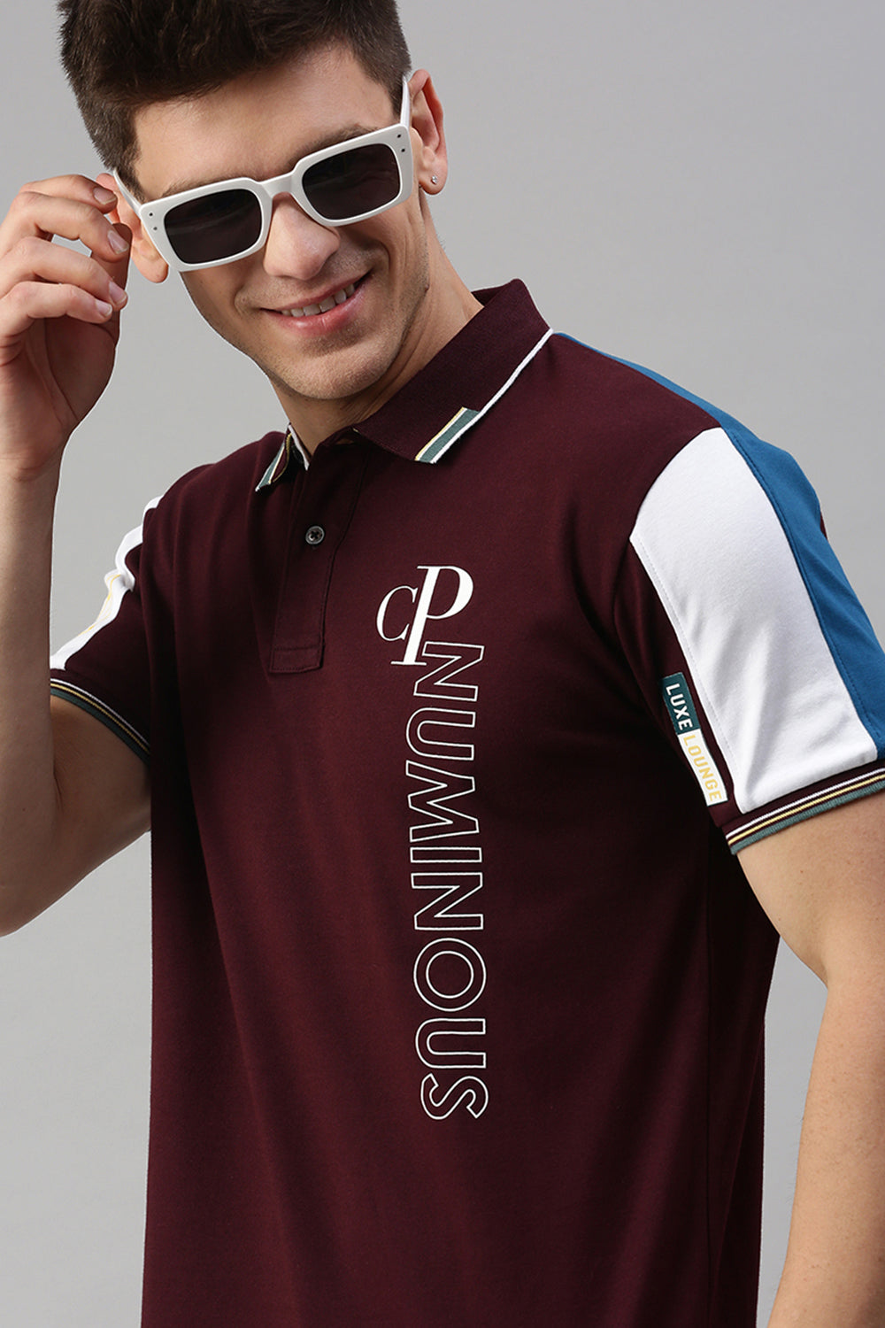 Classic Polo Men's Cotton Half Sleeve Printed Slim Fit Polo Neck Maroon Color T-Shirt | Prm - 761 B
