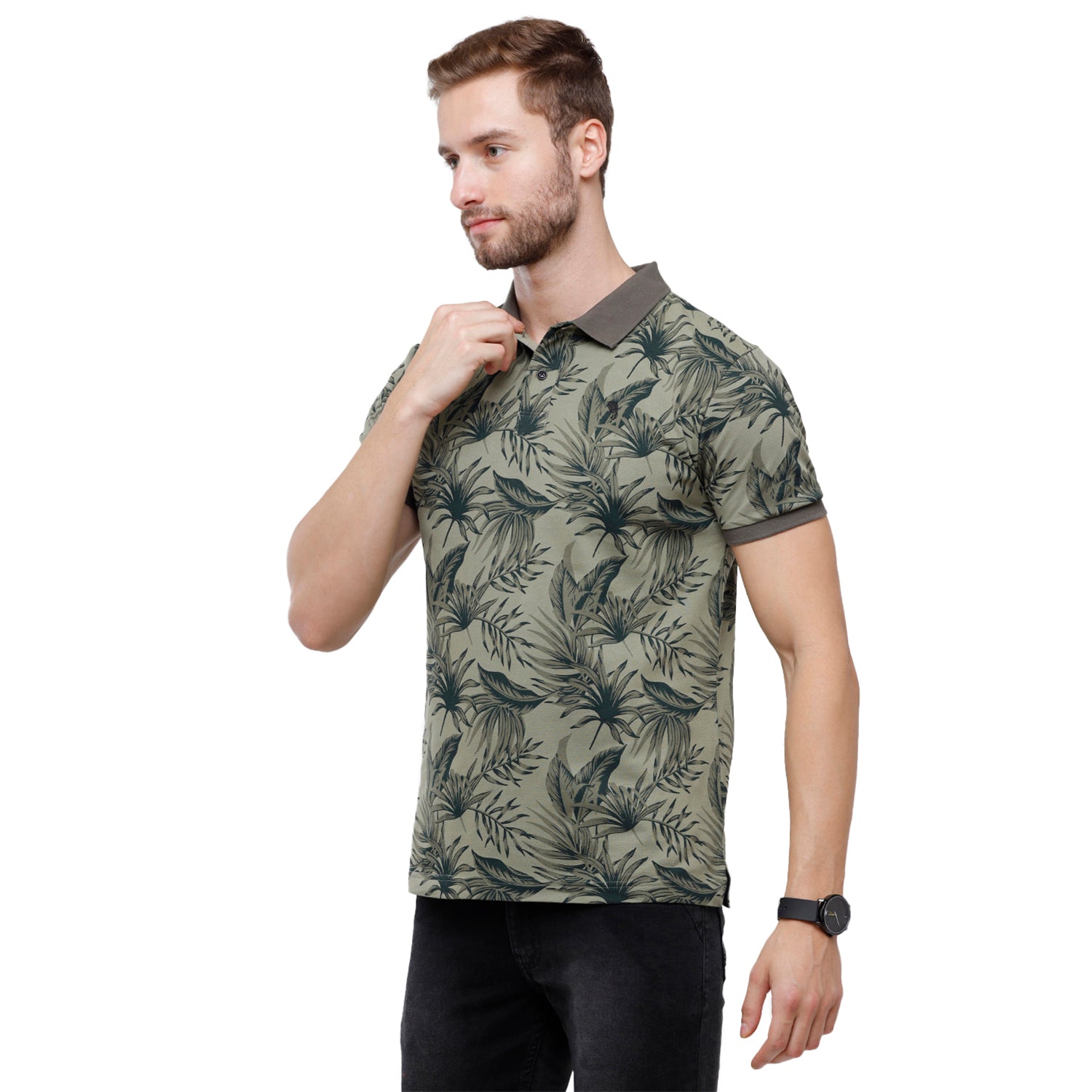 Swiss Club Mens Printed Slim Fit Half Sleeve Polo Neck T-Shirt (STAG - 206 A SF P) T-shirt Swiss Club 